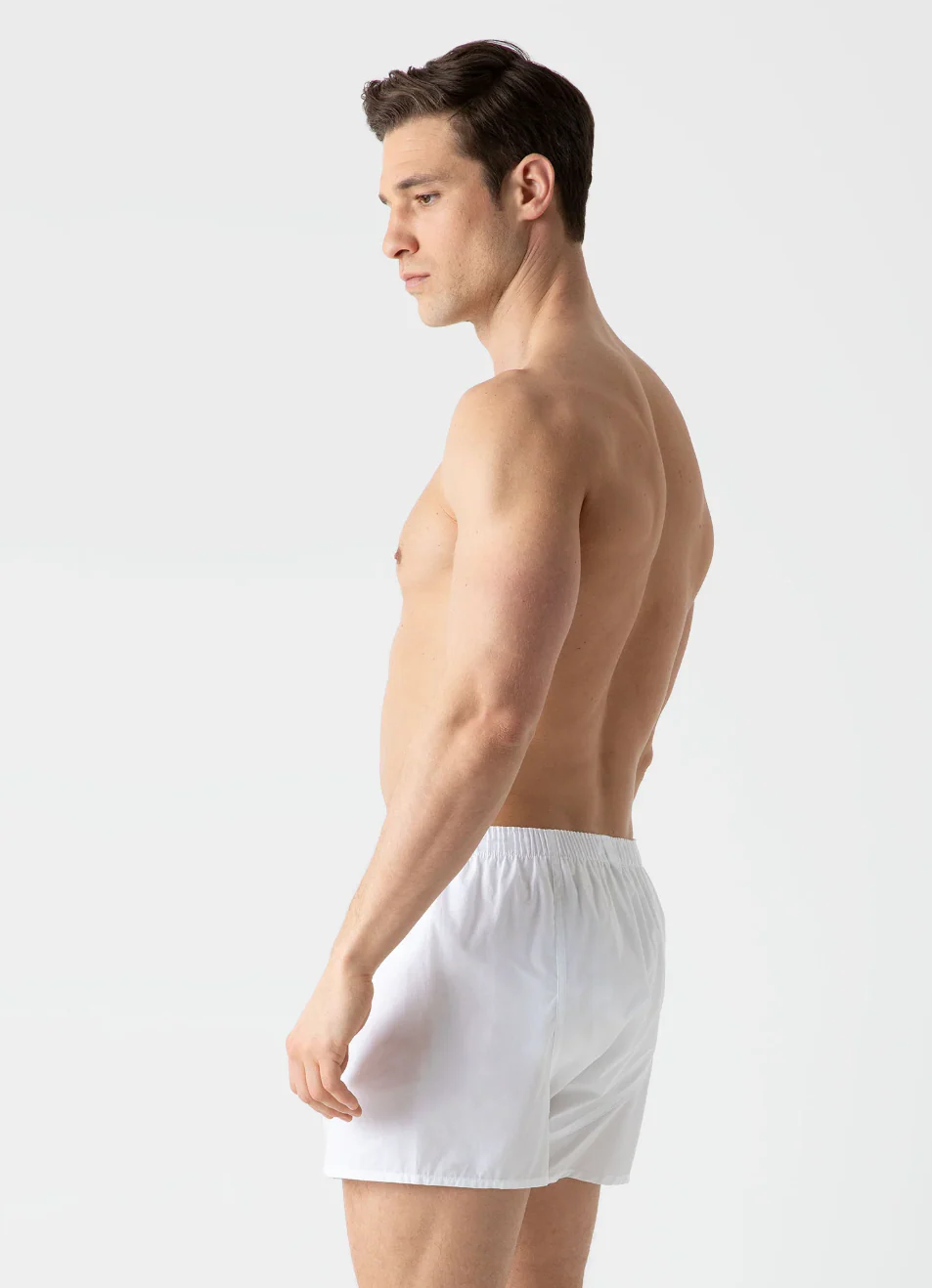 Classic Woven Cotton Boxer Shorts White - Image 3