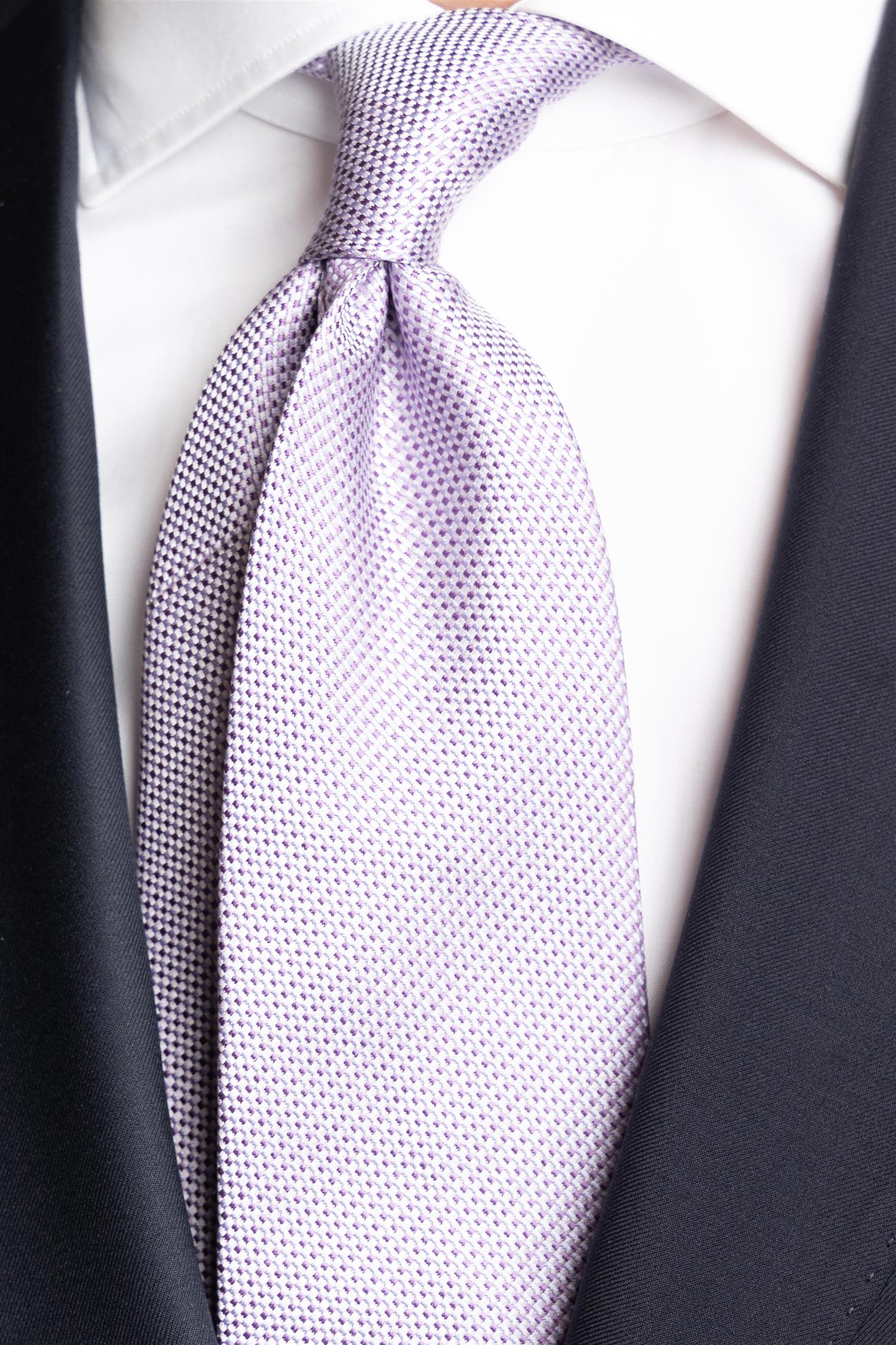 Silk Woven Tie Purple - Image 2