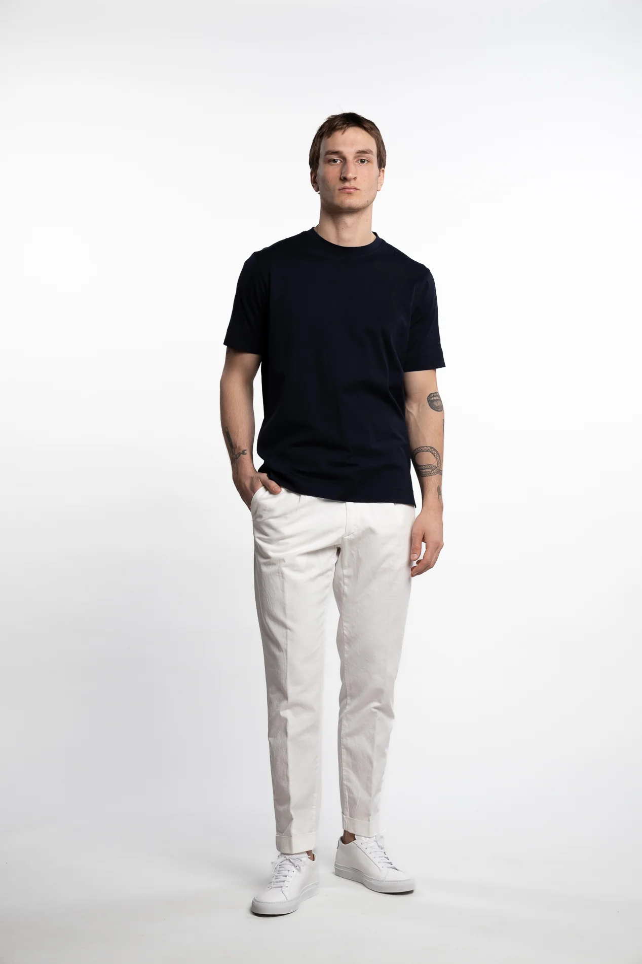 Capri Pleated Cotton/Linen Pant White - Image 6