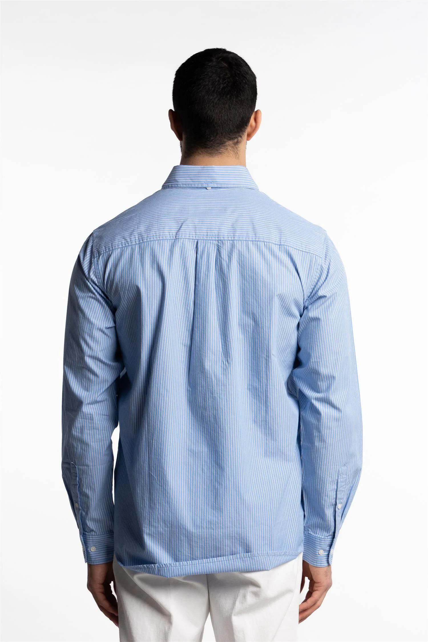 Kent Poplin Shirt Summer Sky/Black - Image 3