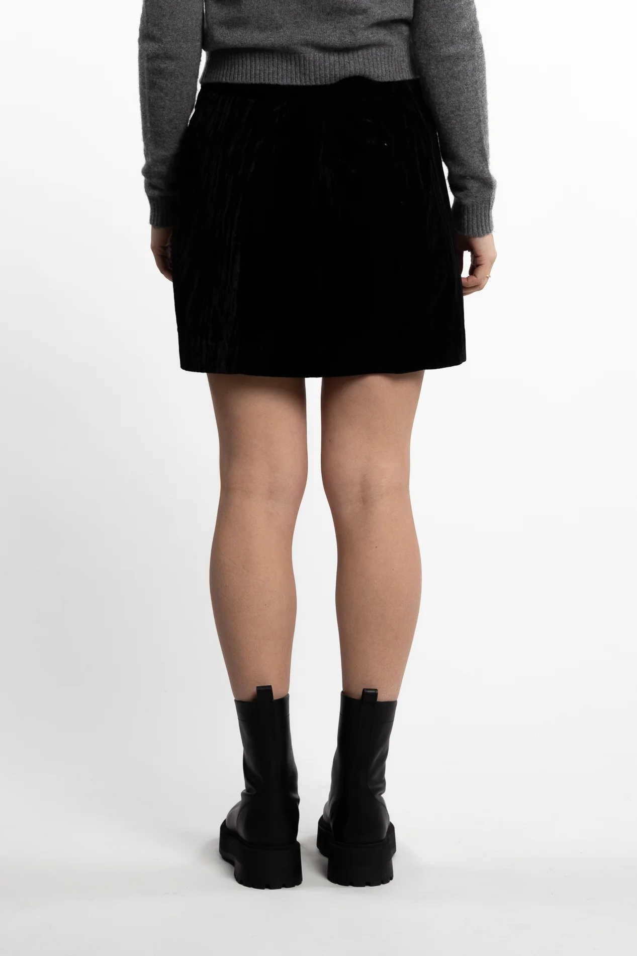 Cygnet Velvet Skirt- Black - Image 3