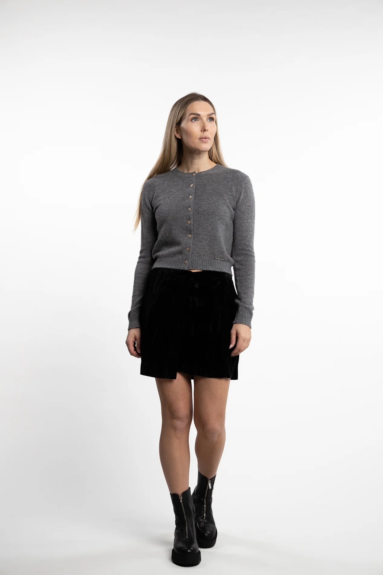 Cygnet Velvet Skirt- Black - Image 5