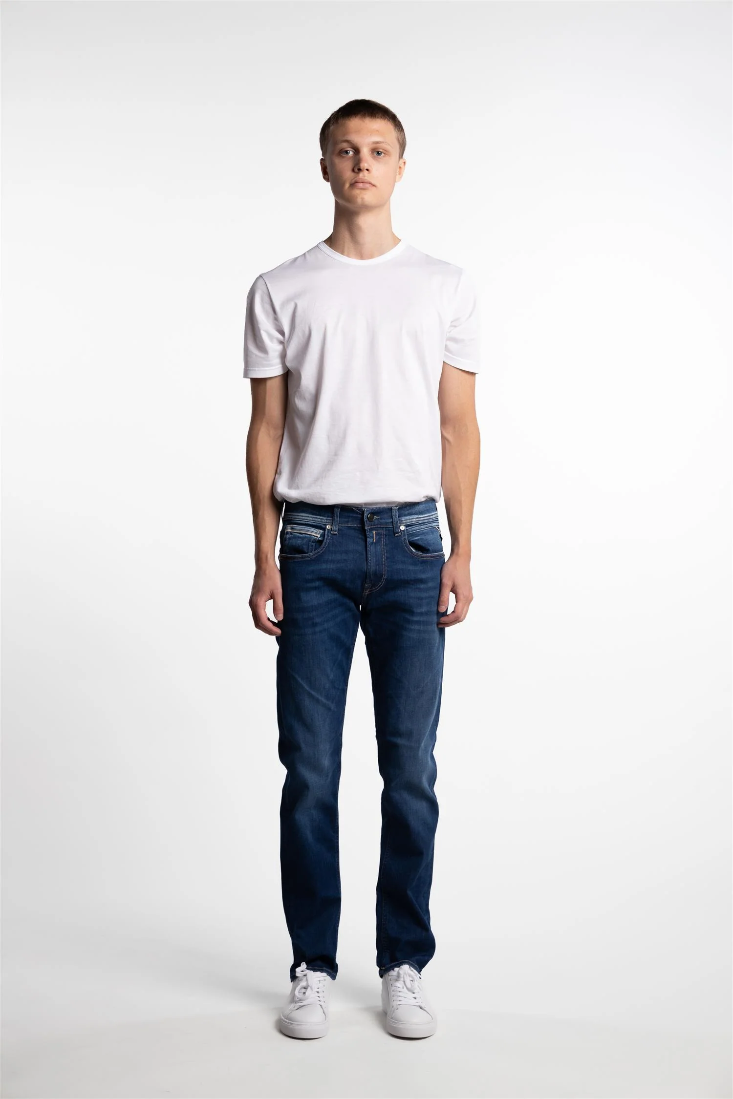 Grover Straight Fit Hyperflex Red Cast Indigo Denim - Image 4
