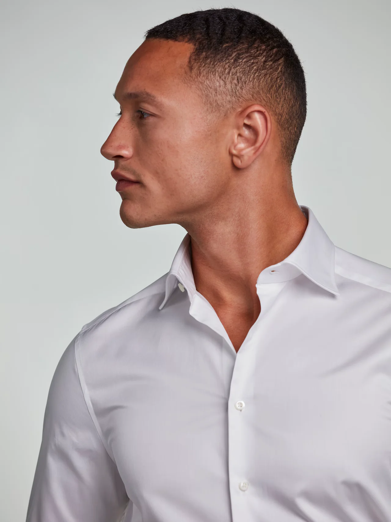 Slimline Twill Shirt White - Image 5