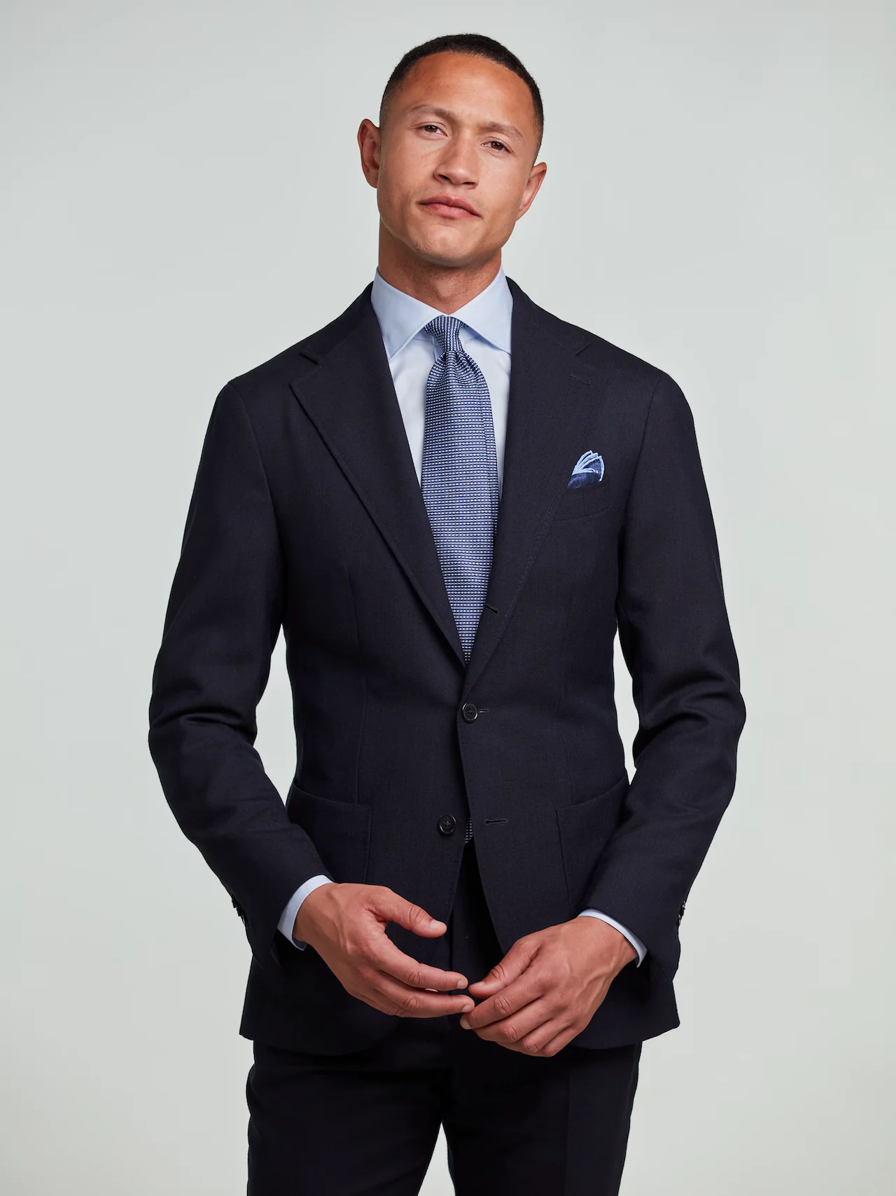 Slimline Twill Shirt Light Blue - Image 7
