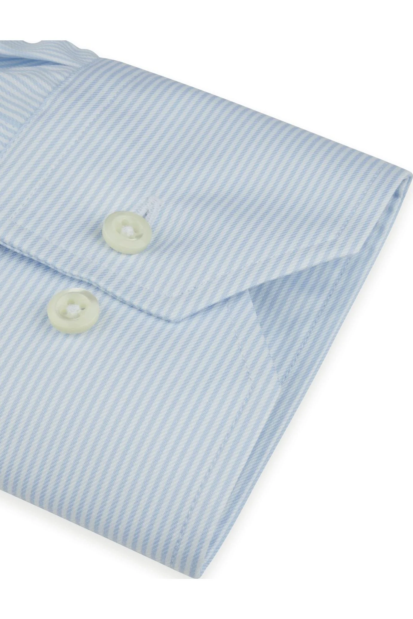 Slimline Striped Twill Shirt Light Blue - Image 3