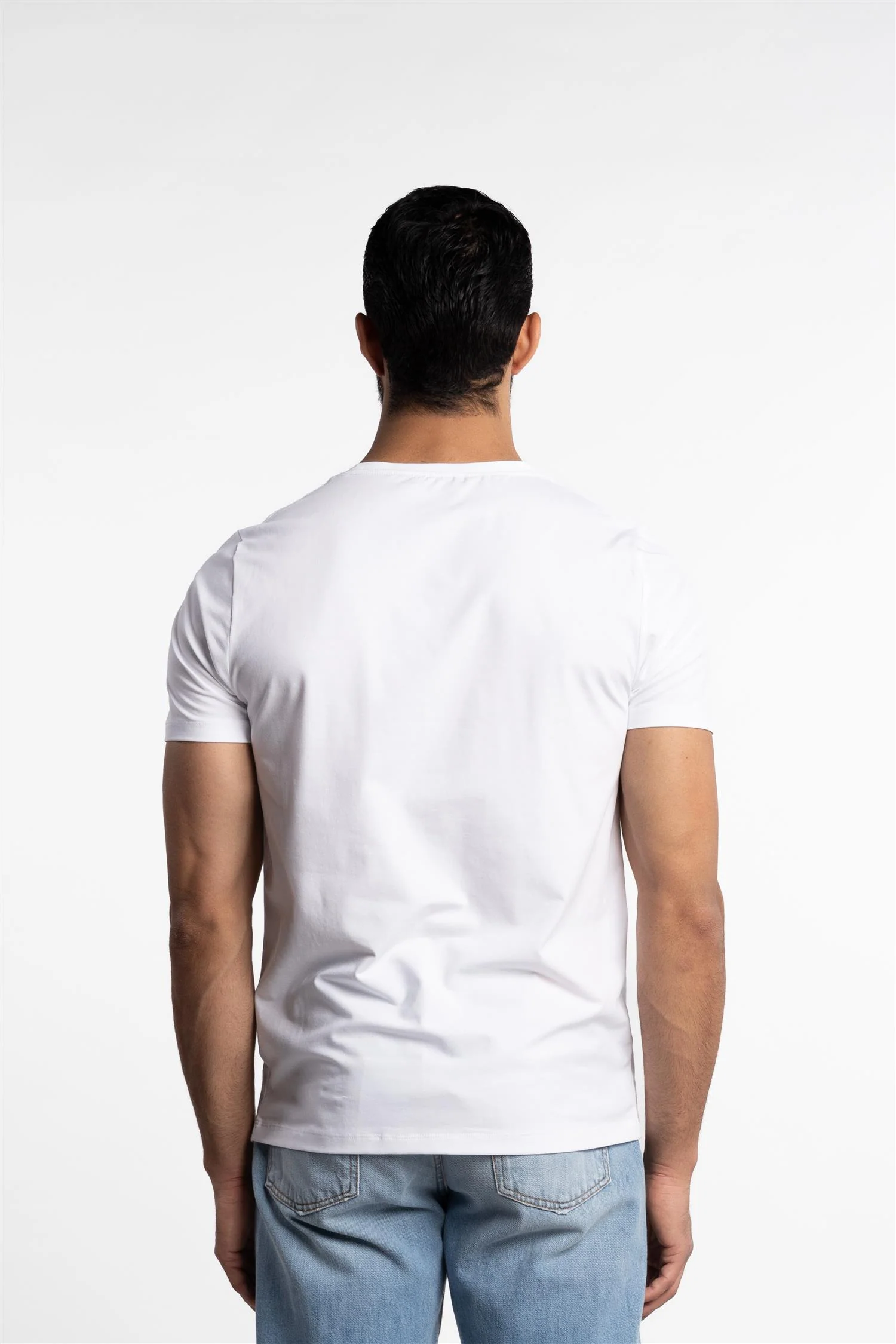 Kyran Cotton Stretch Slim Fit T-Shirt White - Image 3