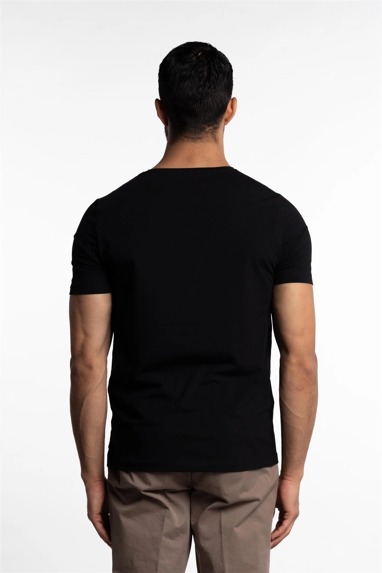 Kyran Cotton Stretch Slim Fit T-Shirt Black - Image 3