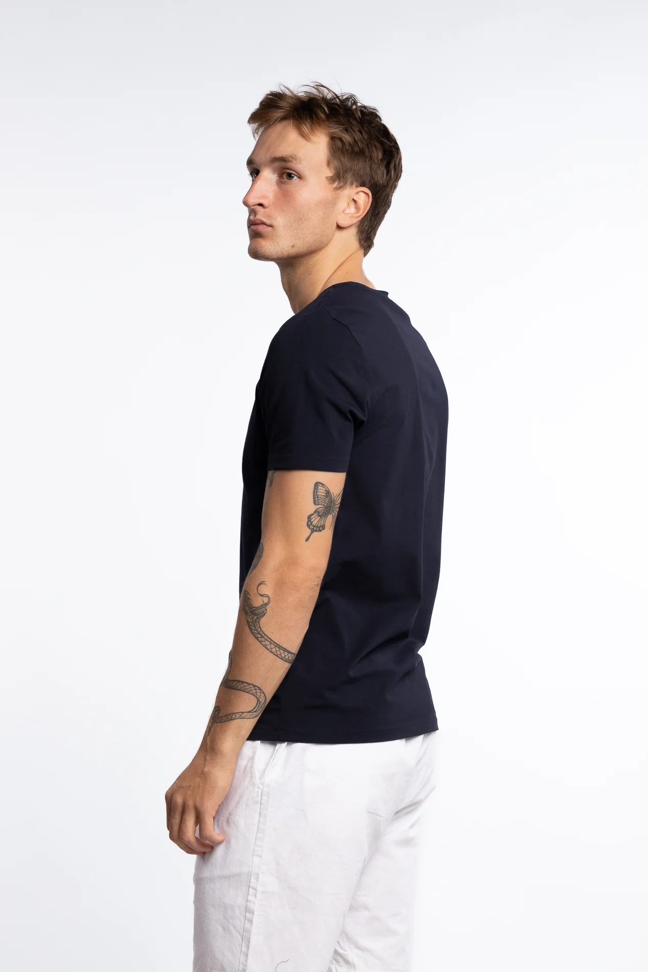 Kyran Cotton Stretch Slim Fit T-Shirt Blue - Image 2