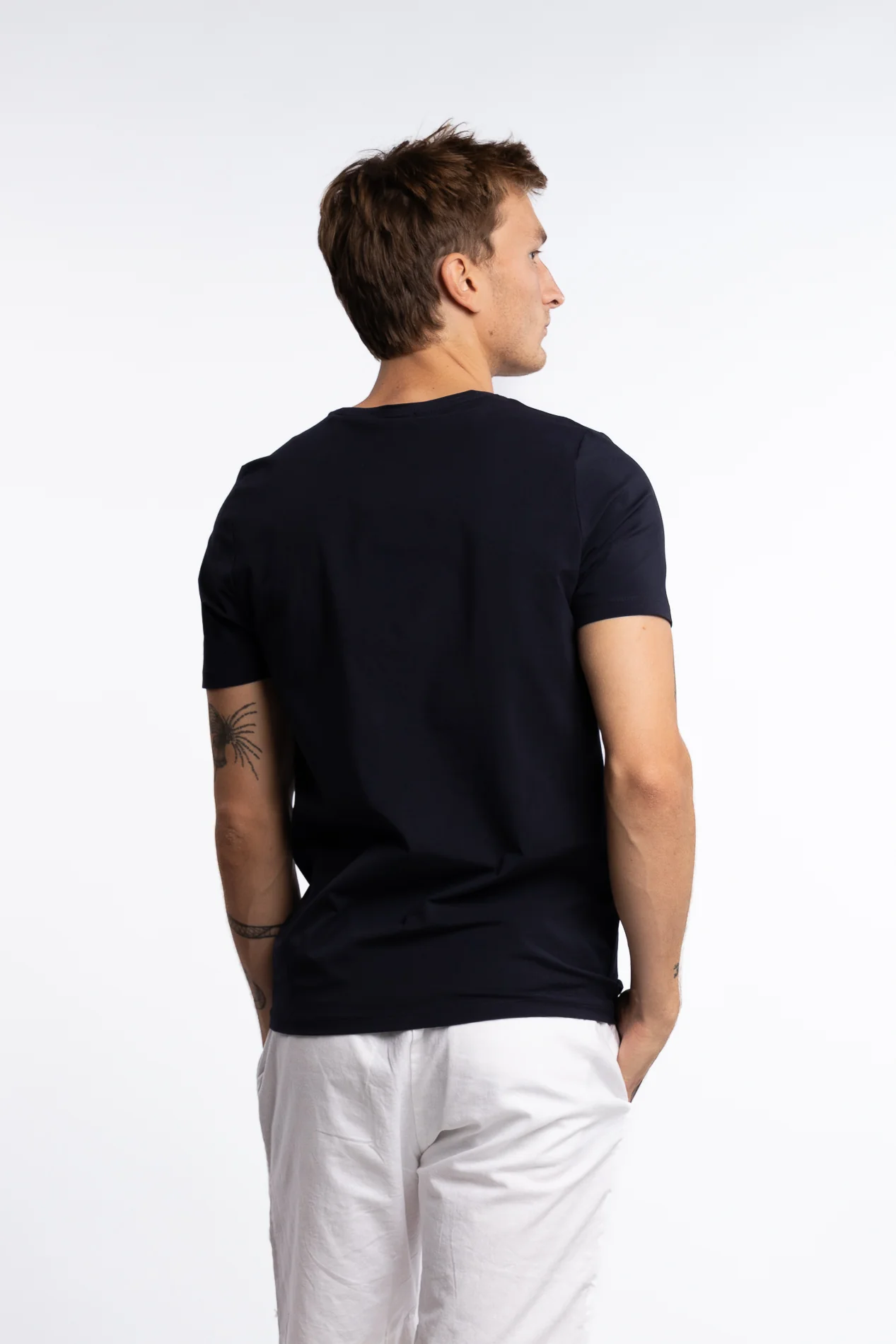 Kyran Cotton Stretch Slim Fit T-Shirt Blue - Image 3