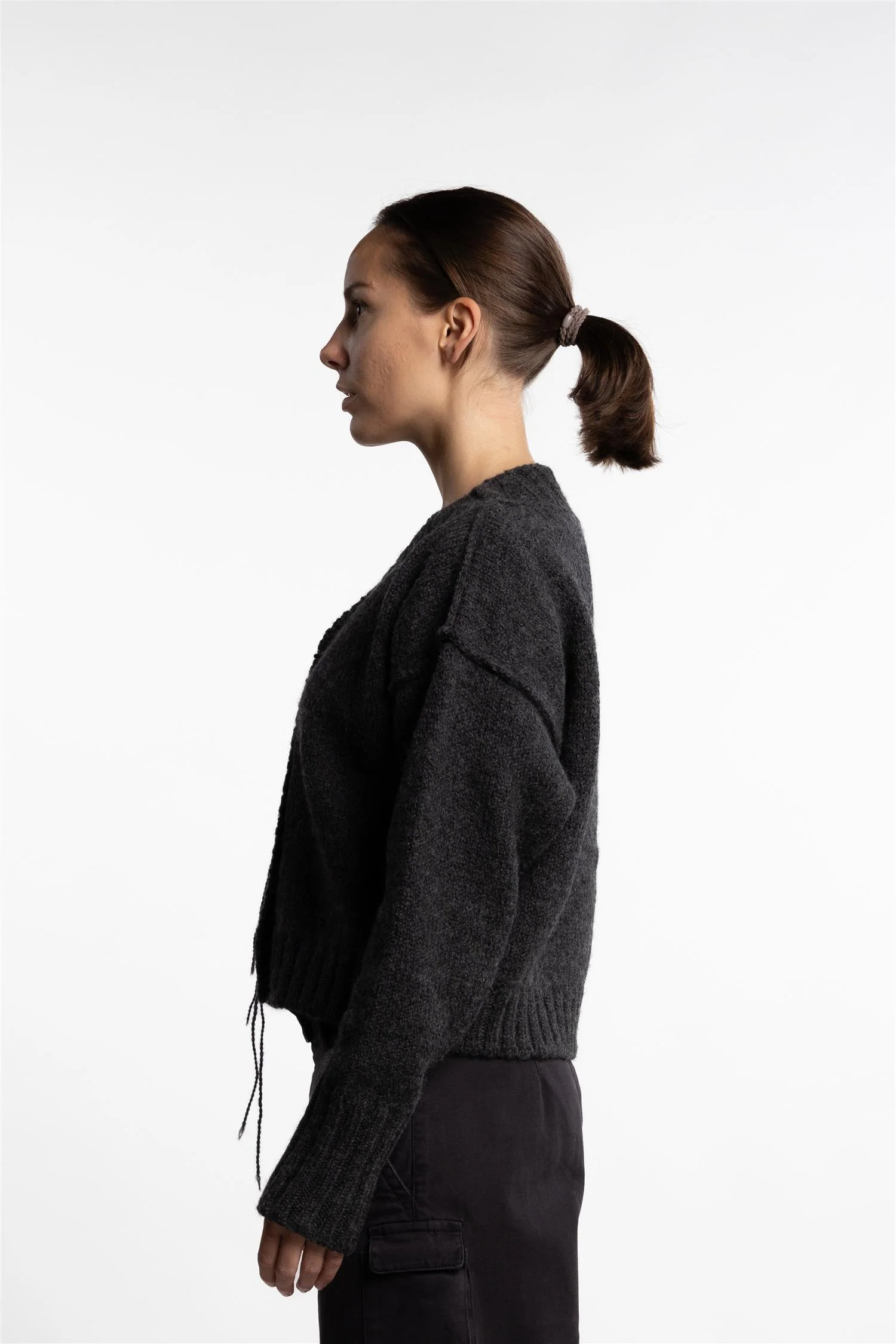 Knit Cardigan- Anthracite - Image 4
