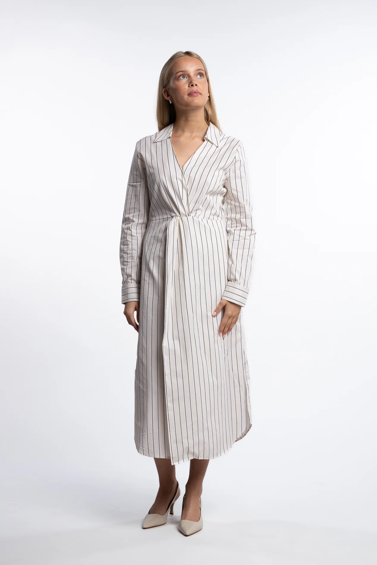 Livia Dress- Cream Stripe - Image 3