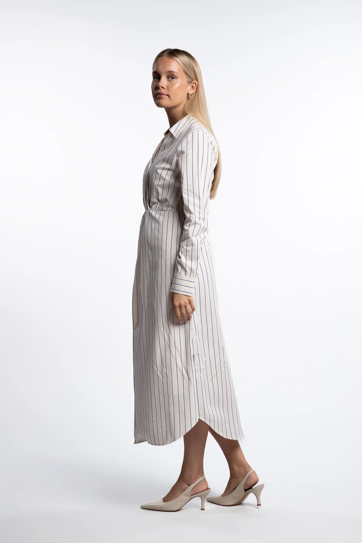 Livia Dress- Cream Stripe - Image 4