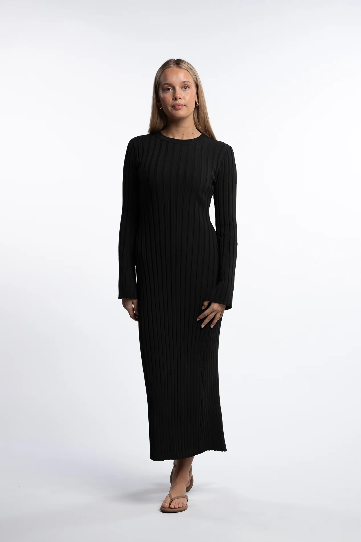 Zaneta Knit Dress- Black - Image 3