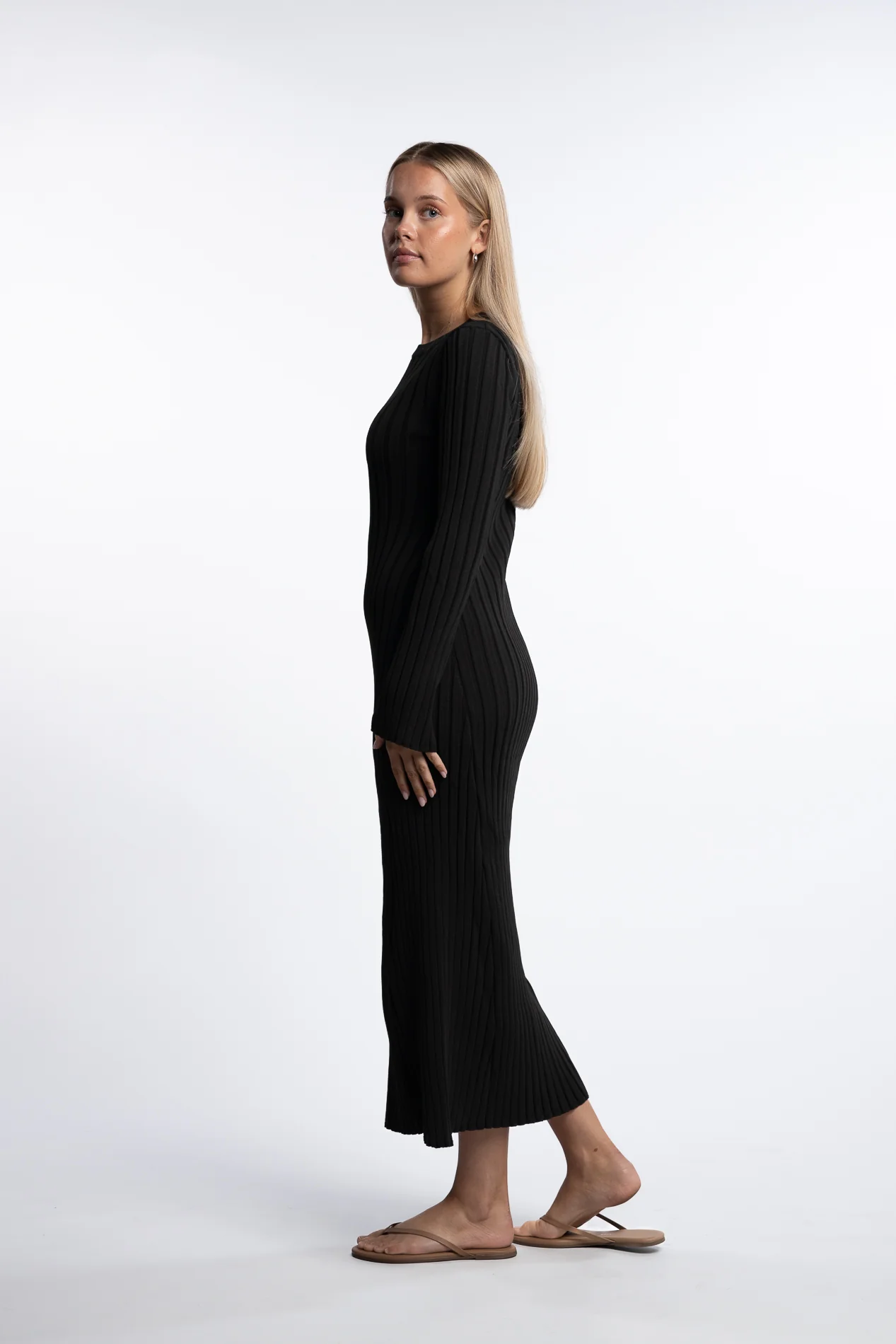 Zaneta Knit Dress- Black - Image 5
