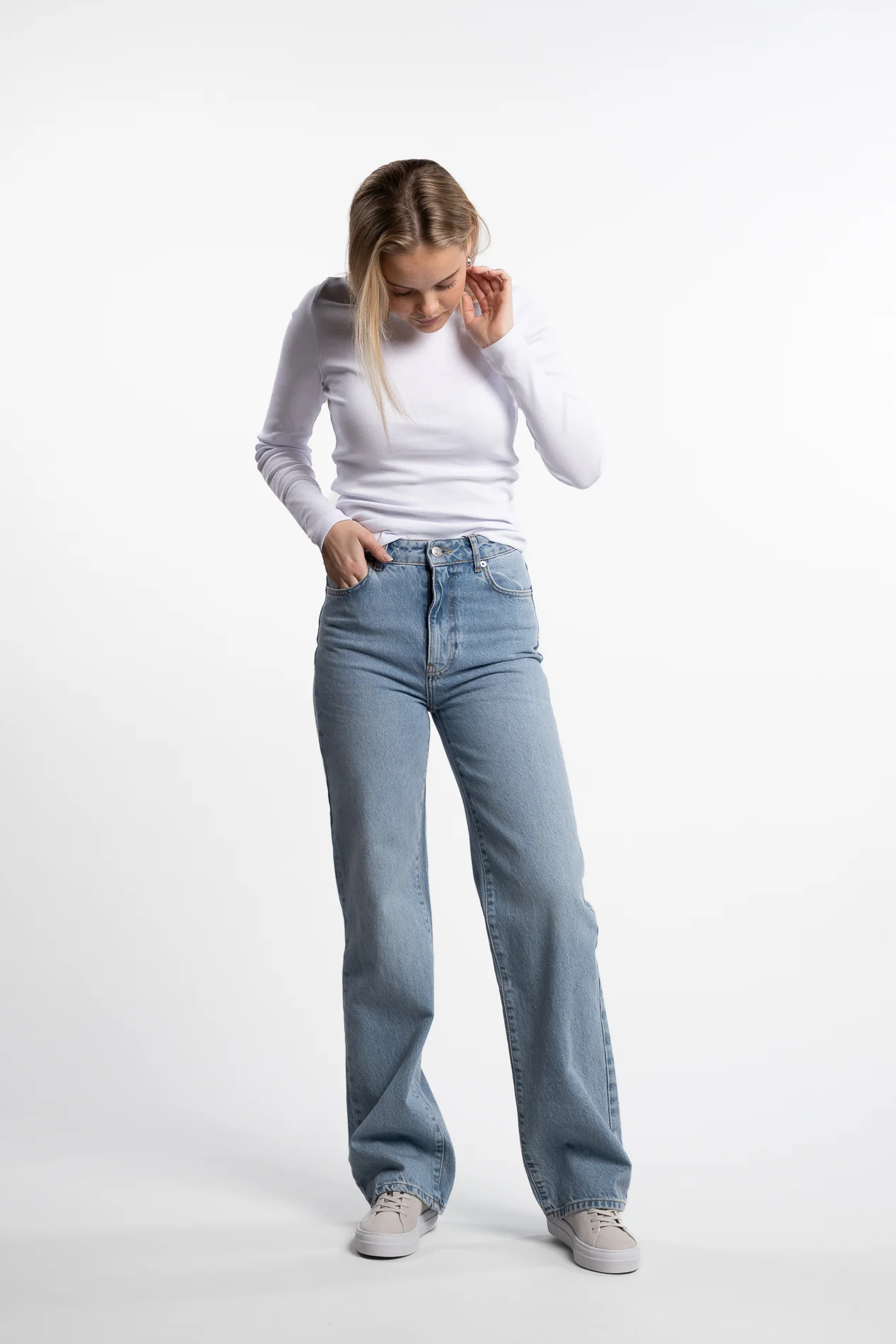 Petronella Rib Boatneck- White - Image 3