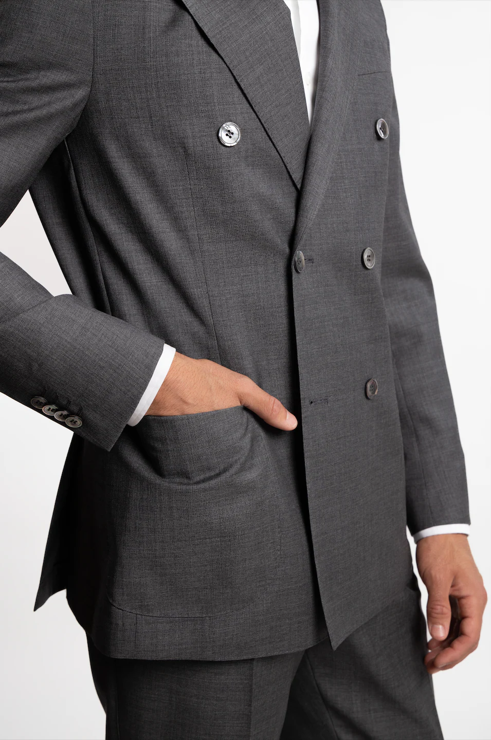 Vicenza DB Tropical Wool Blazer Grey - Image 6