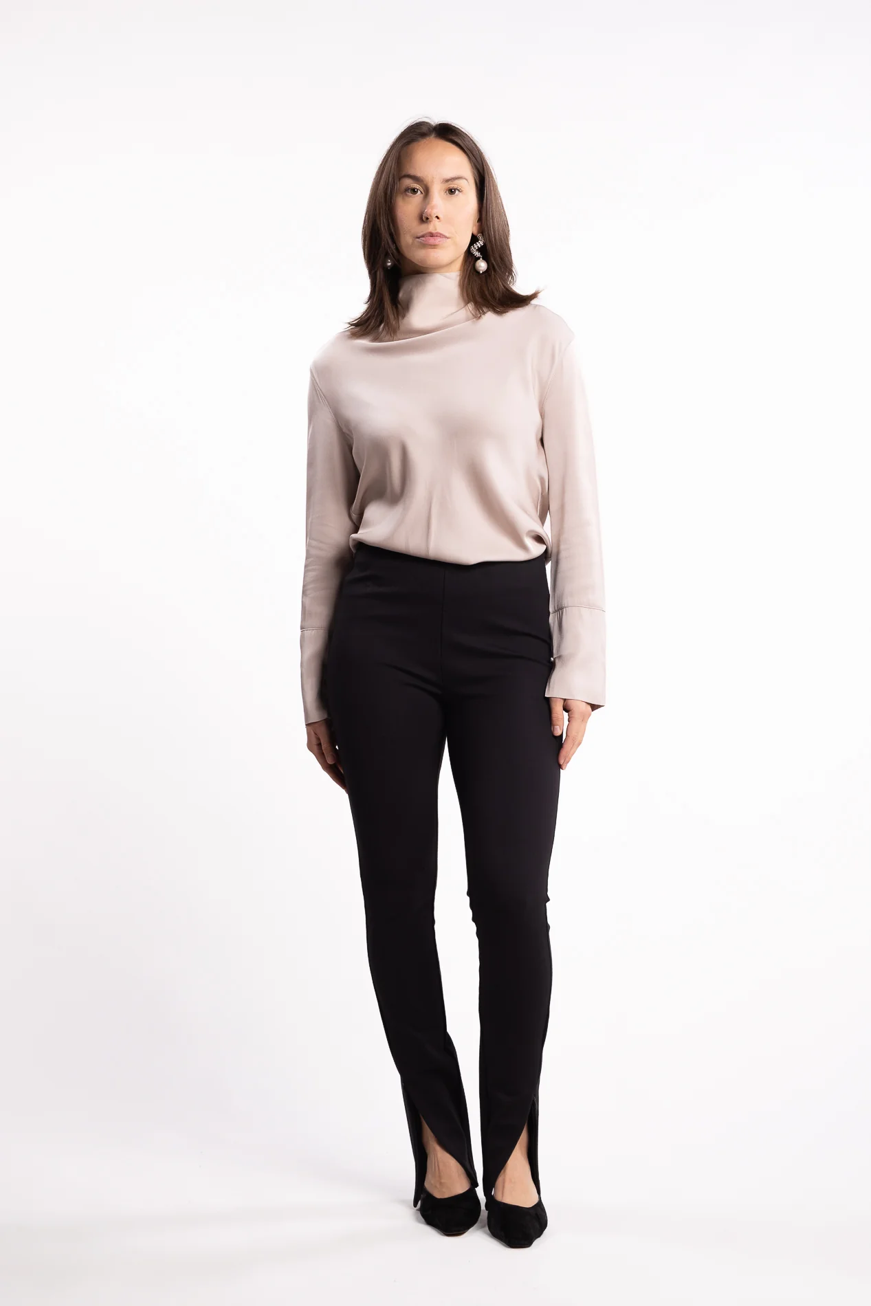 Stretch Zip Leggings- Black - Image 7