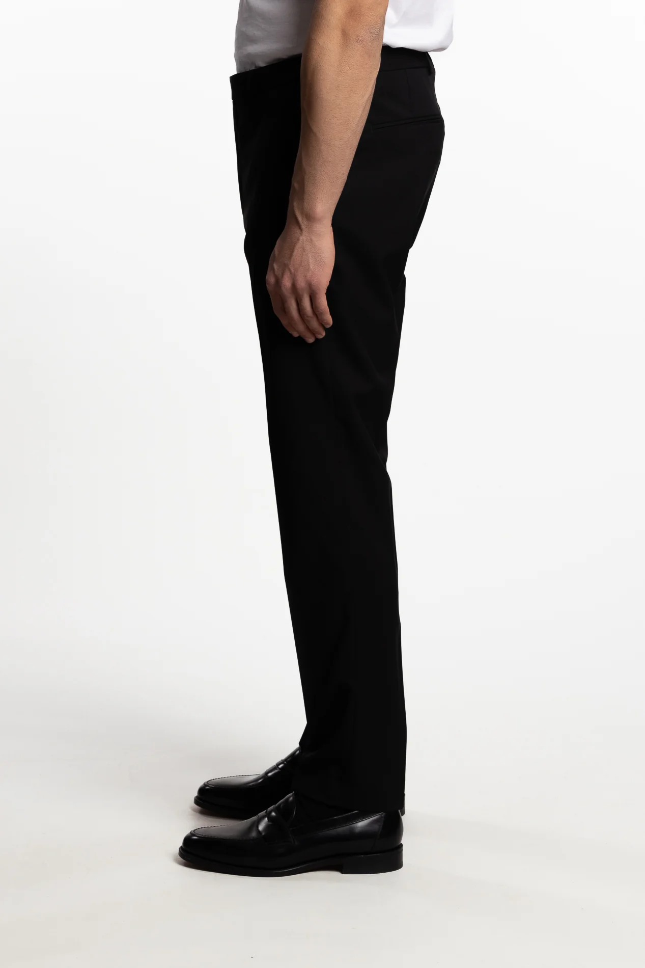 Denz Slim Fit Wool Trousers Black - Image 2