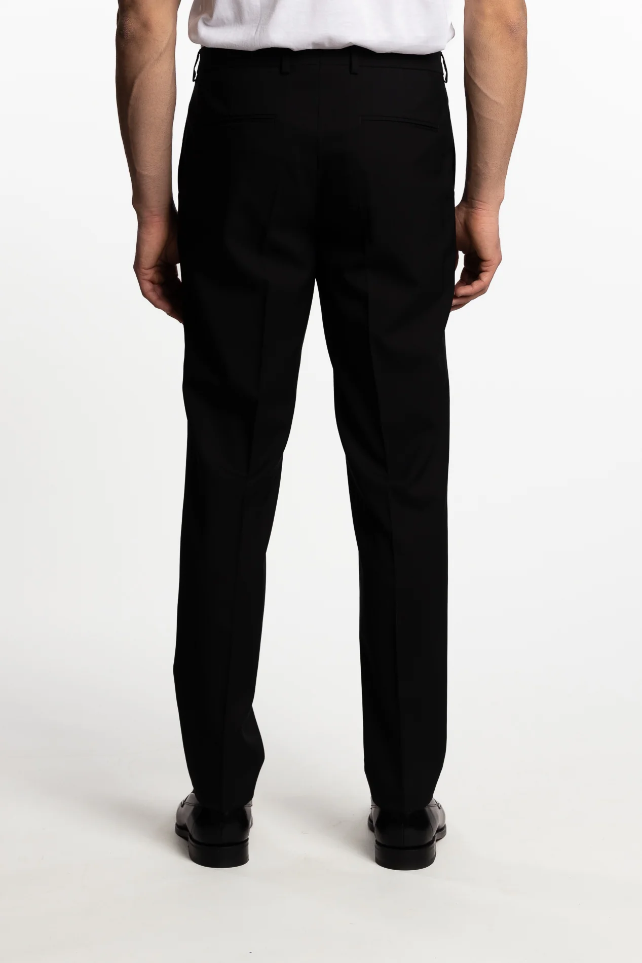 Denz Slim Fit Wool Trousers Black - Image 3