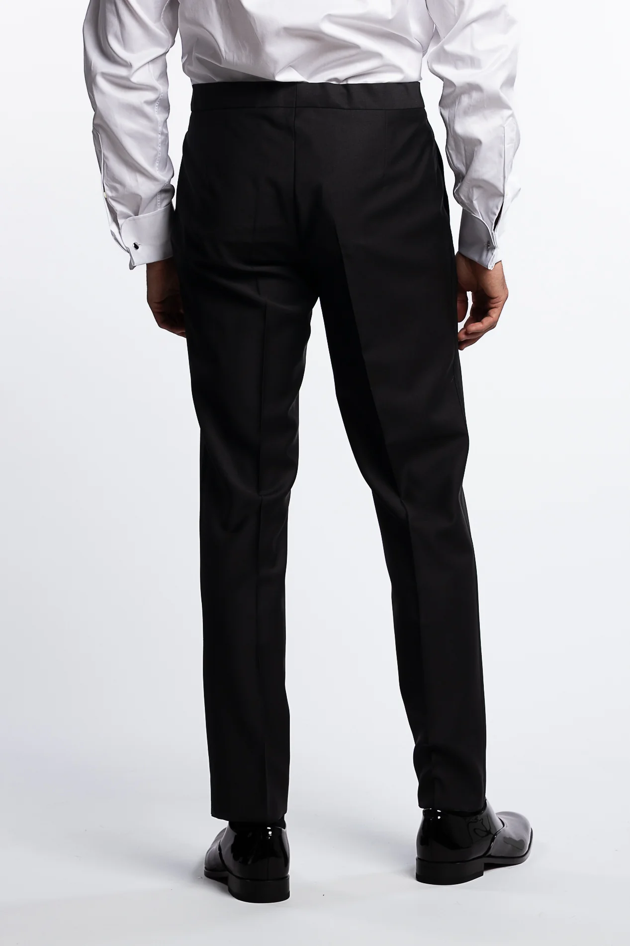 Denz Slim Fit Tuxedo Trousers Black - Image 3