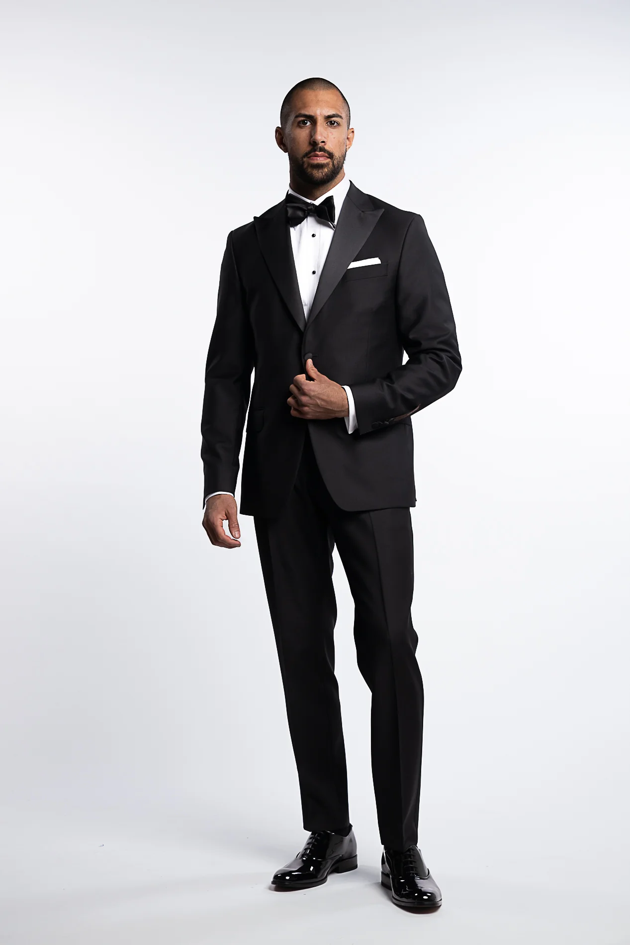 Denz Slim Fit Tuxedo Trousers Black - Image 5