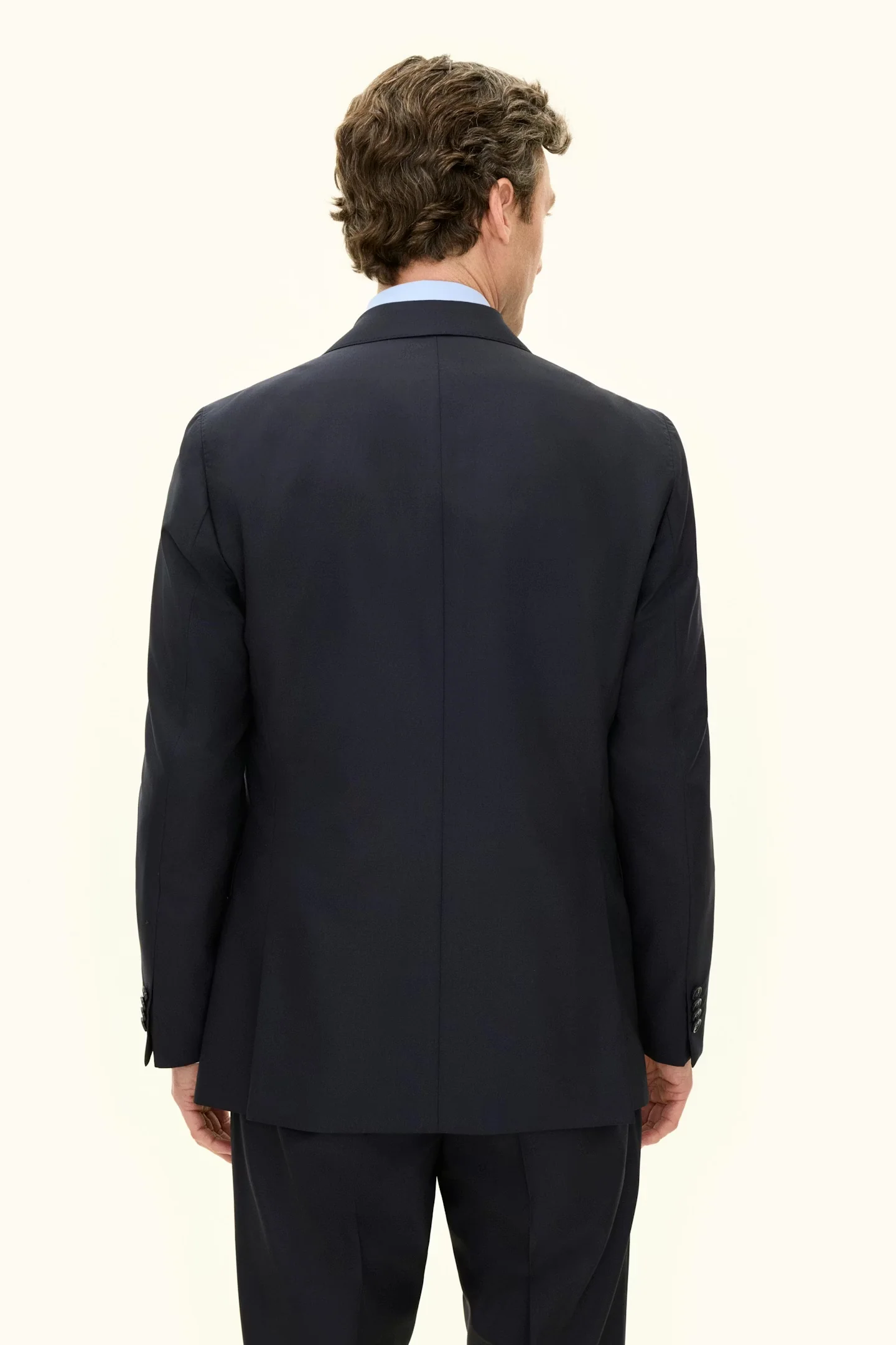 Farris Regular Fit Double Breasted Wool Blazer Dark Navy - Image 3