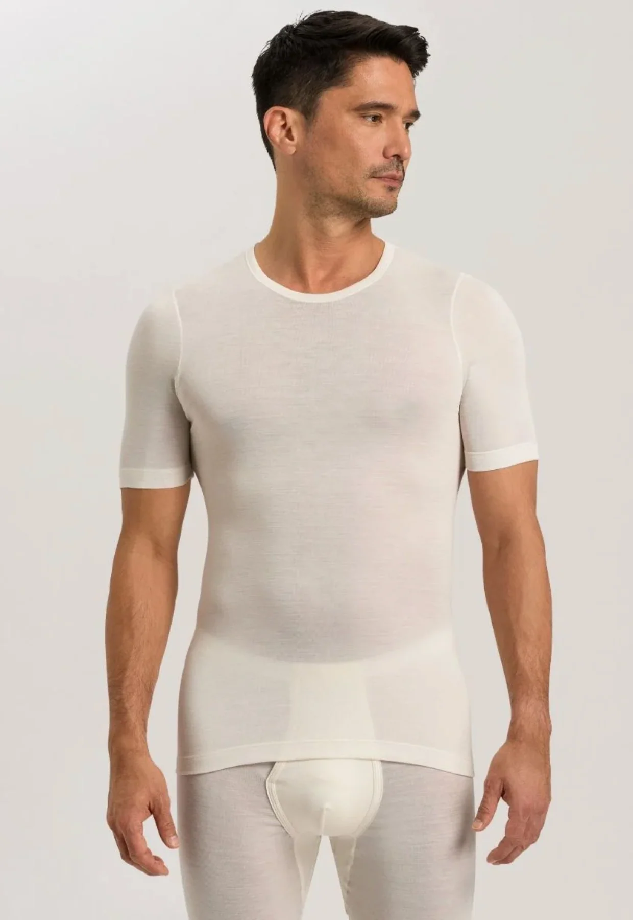 Short Sleeve T-Shirt Woolen Silk Cygne - Image 2