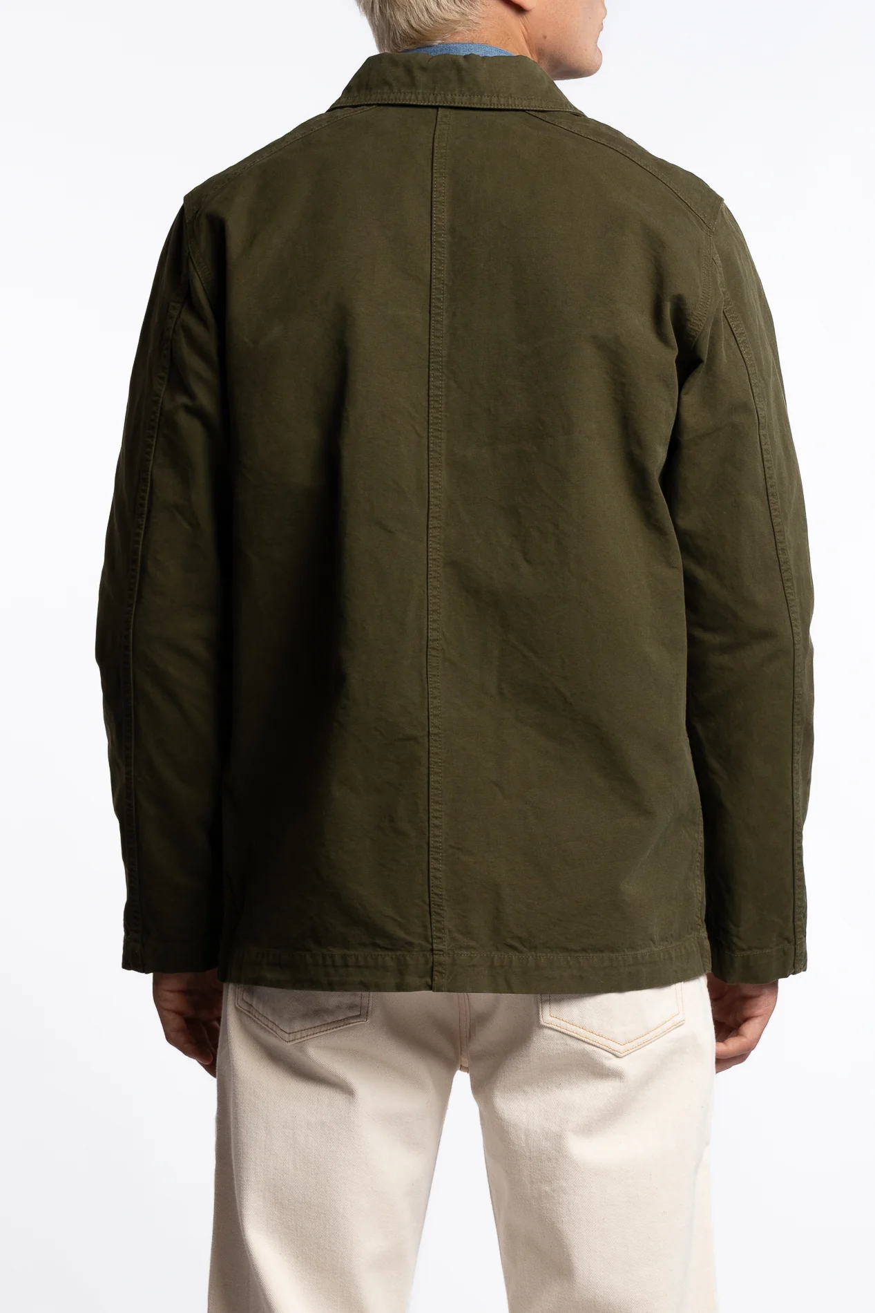Cotton Duck Canvas Five-Pocket Chore Jacket Olive - Image 3