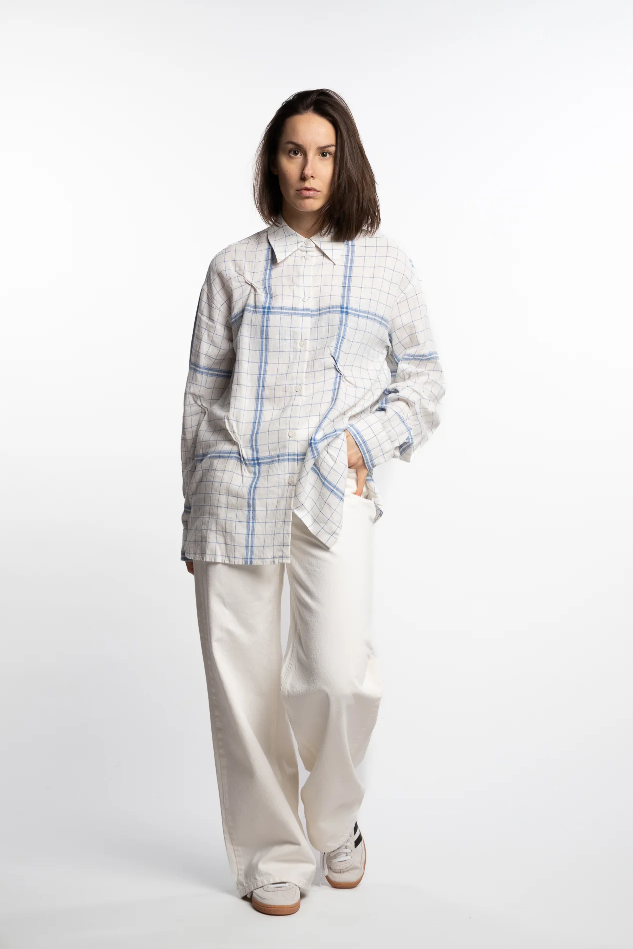 Bibi Check Shirt- Blue Mix - Image 2