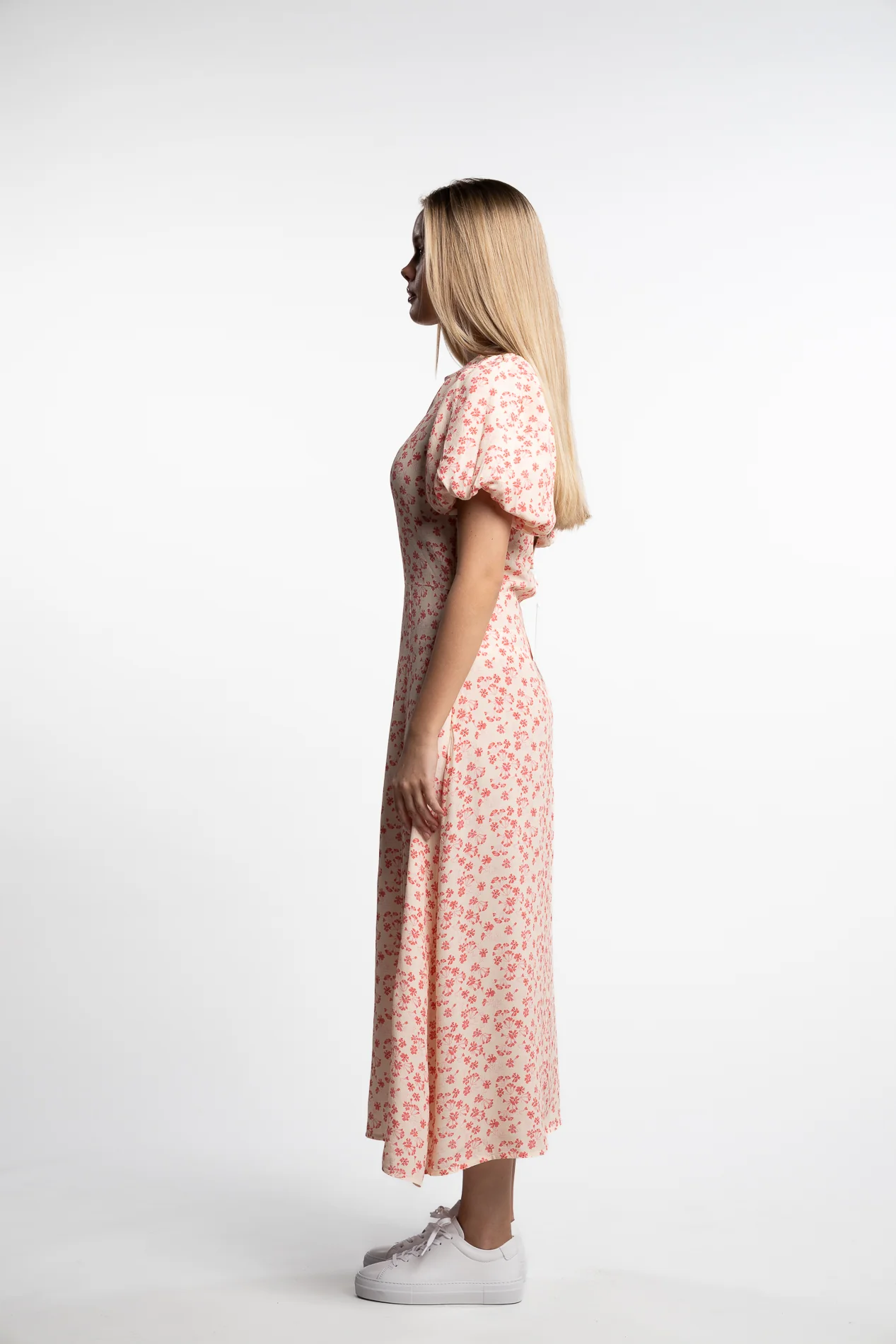 Athilda Dress- Cream Pink Flower - Image 3