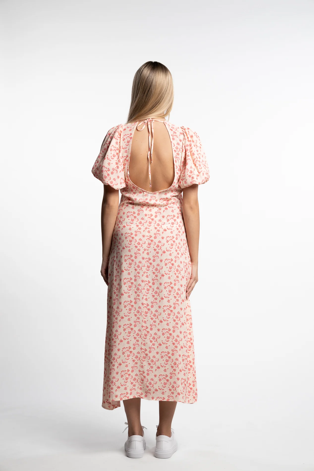 Athilda Dress- Cream Pink Flower - Image 4
