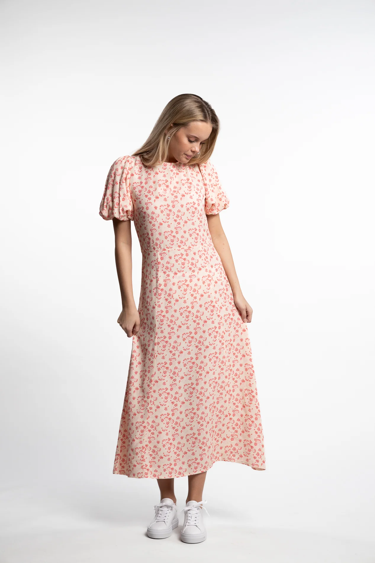 Athilda Dress- Cream Pink Flower - Image 6