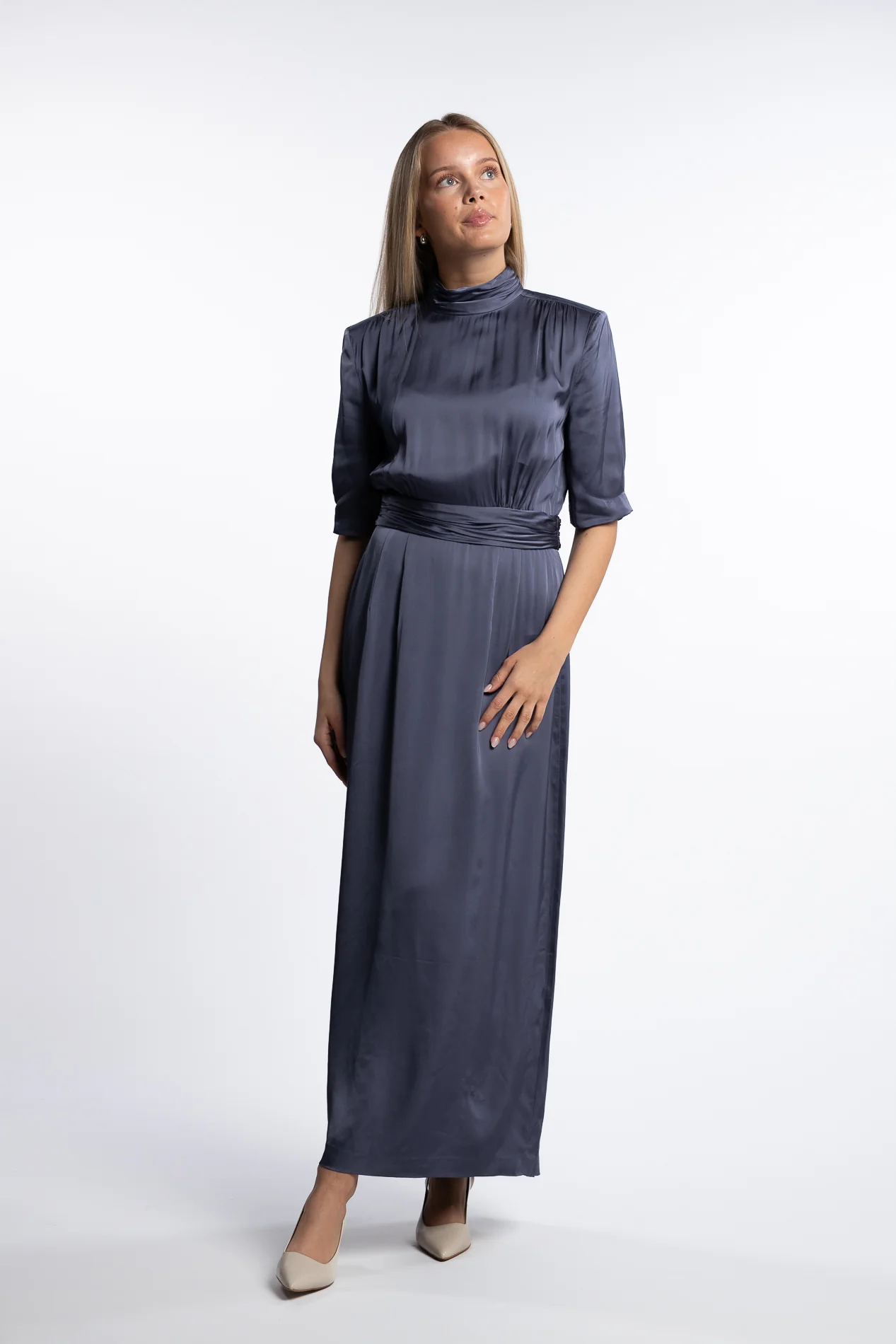 Beronia Dress- Mid Blue - Image 2