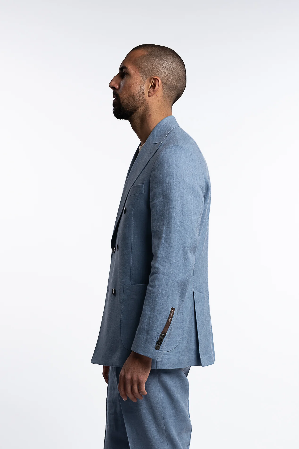 Farris Linen Patch Soft Blazer Smog Blue - Image 2