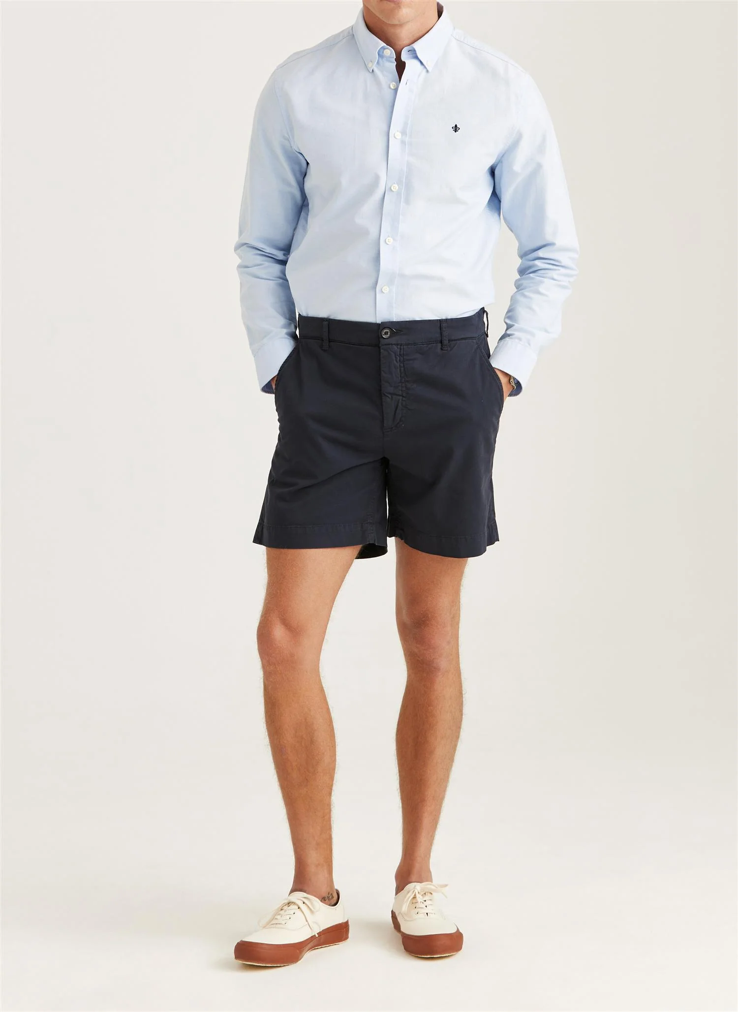 Jeffrey Summer Chino Shorts 7" Blue - Image 4
