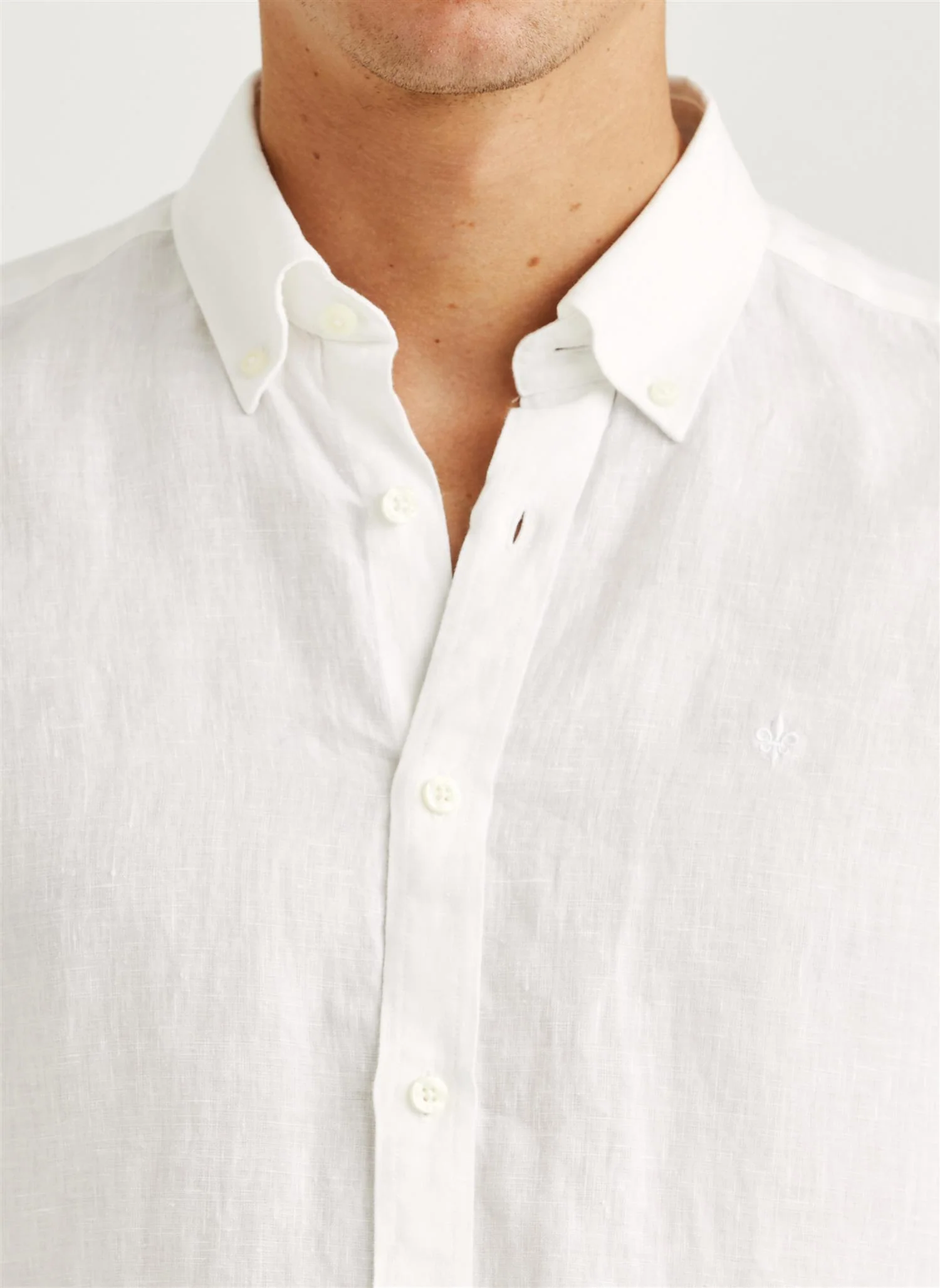 Douglas Classic Fit Linen Shirt White - Image 3
