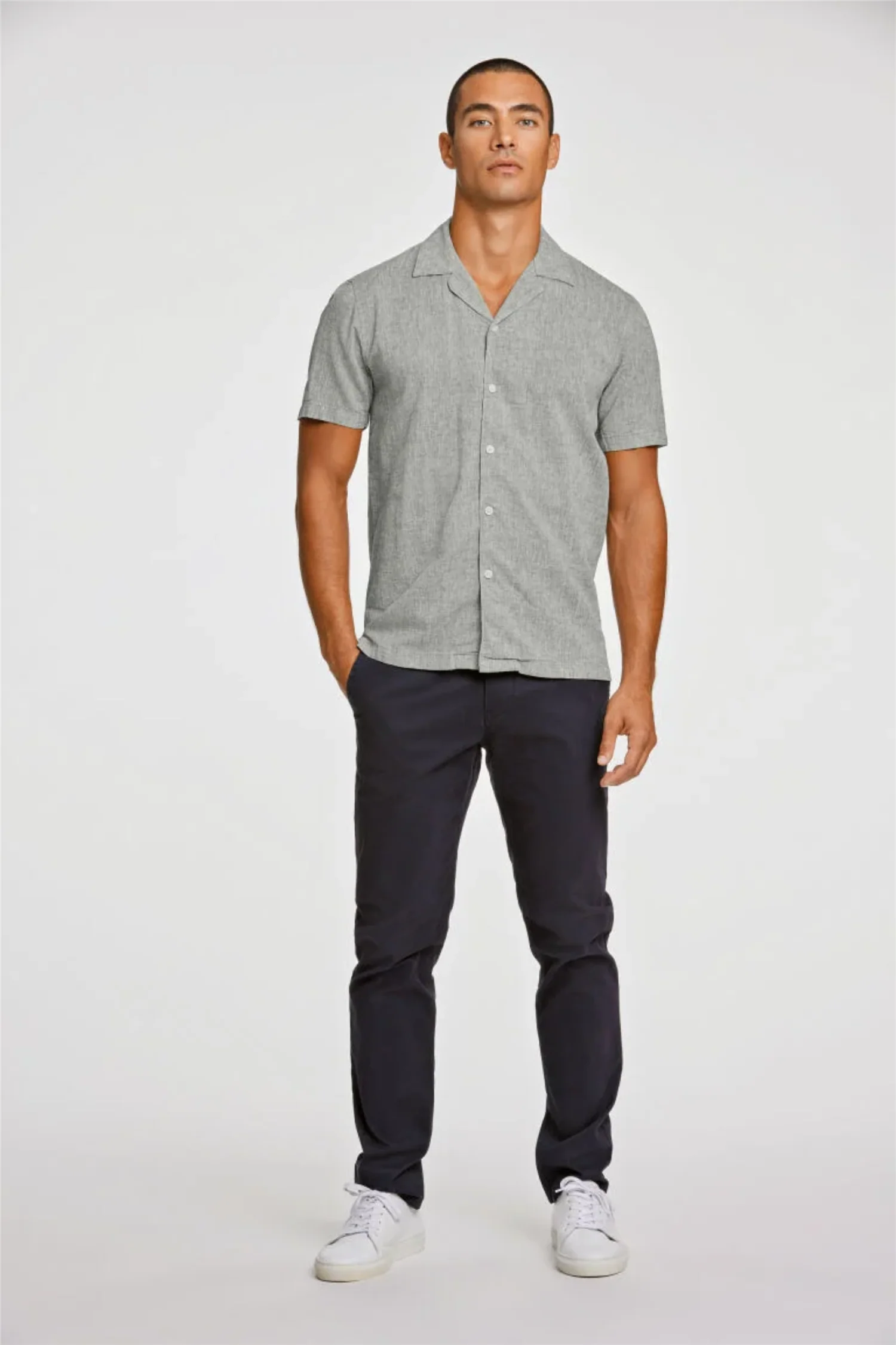 Casual Linen Blend Resort S/S Army - Image 3