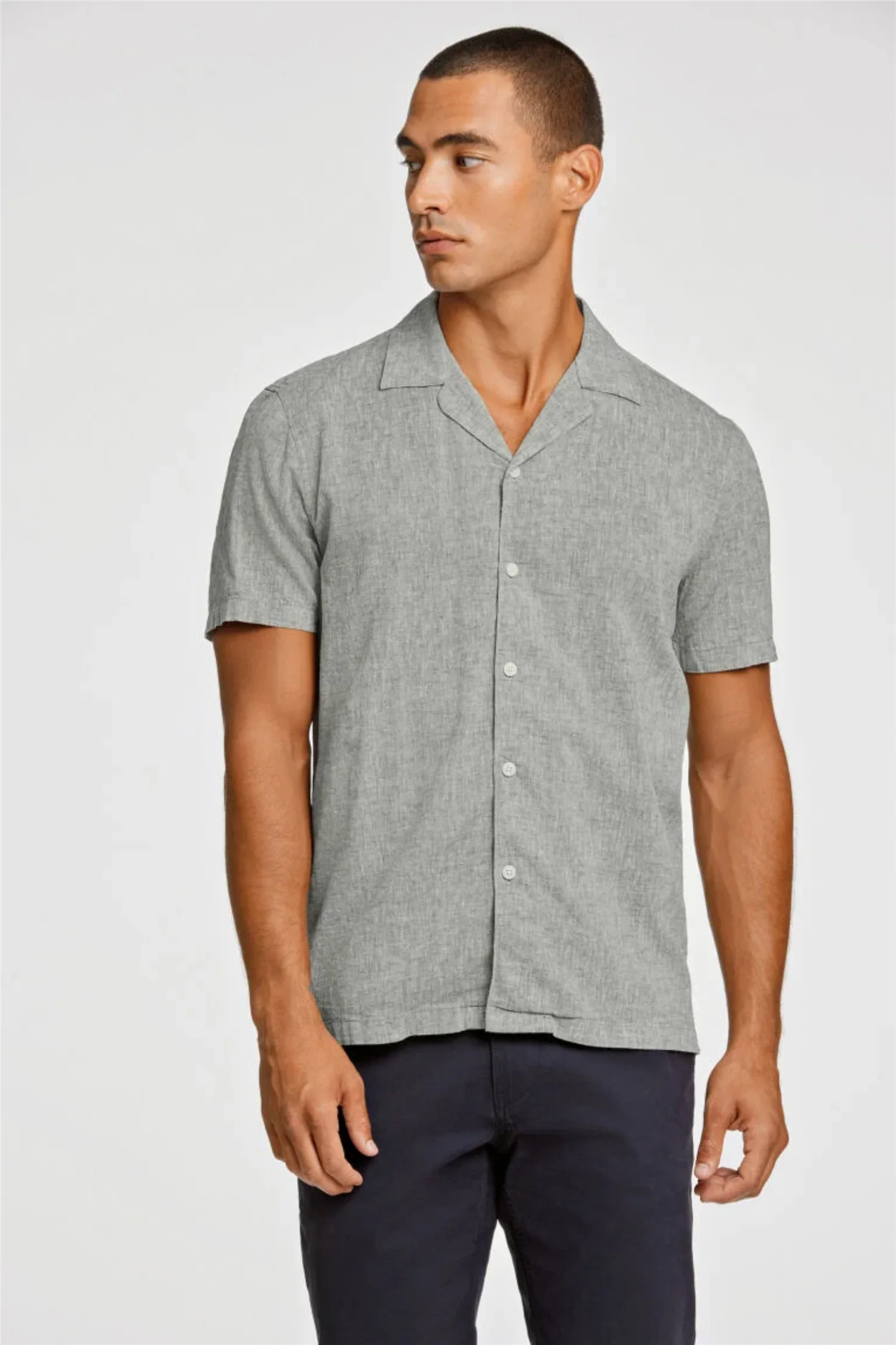 Casual Linen Blend Resort S/S Army - Image 4