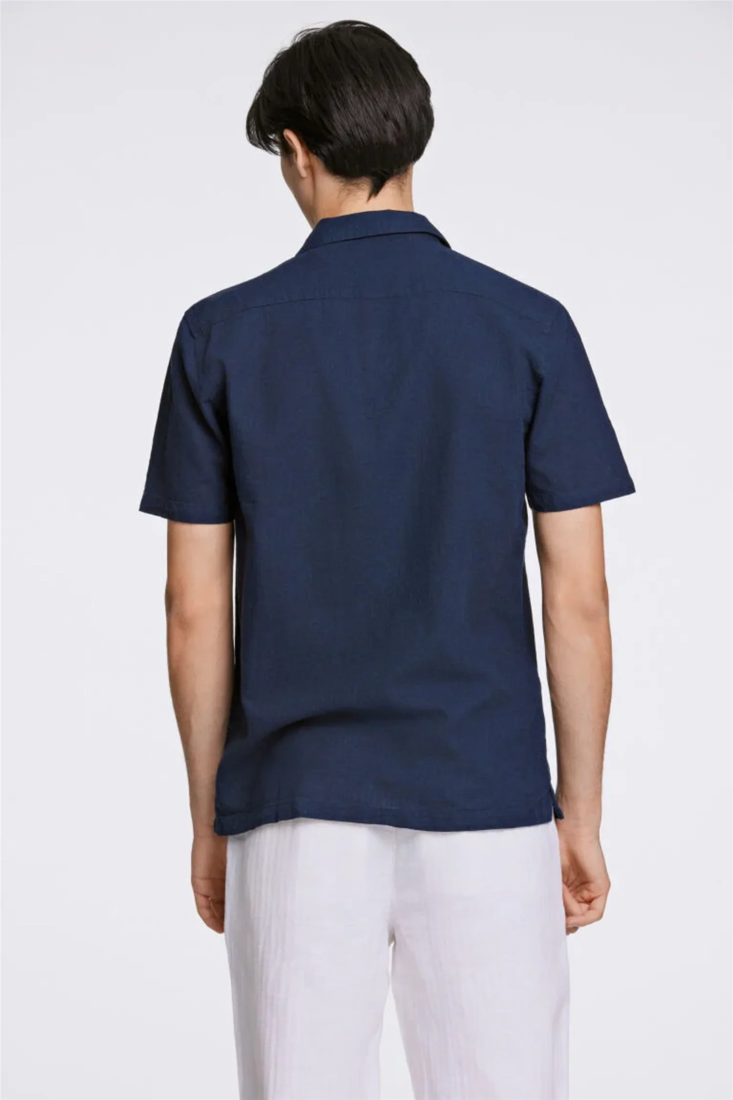 Casual Linen Blend Resort S/S Navy - Image 5