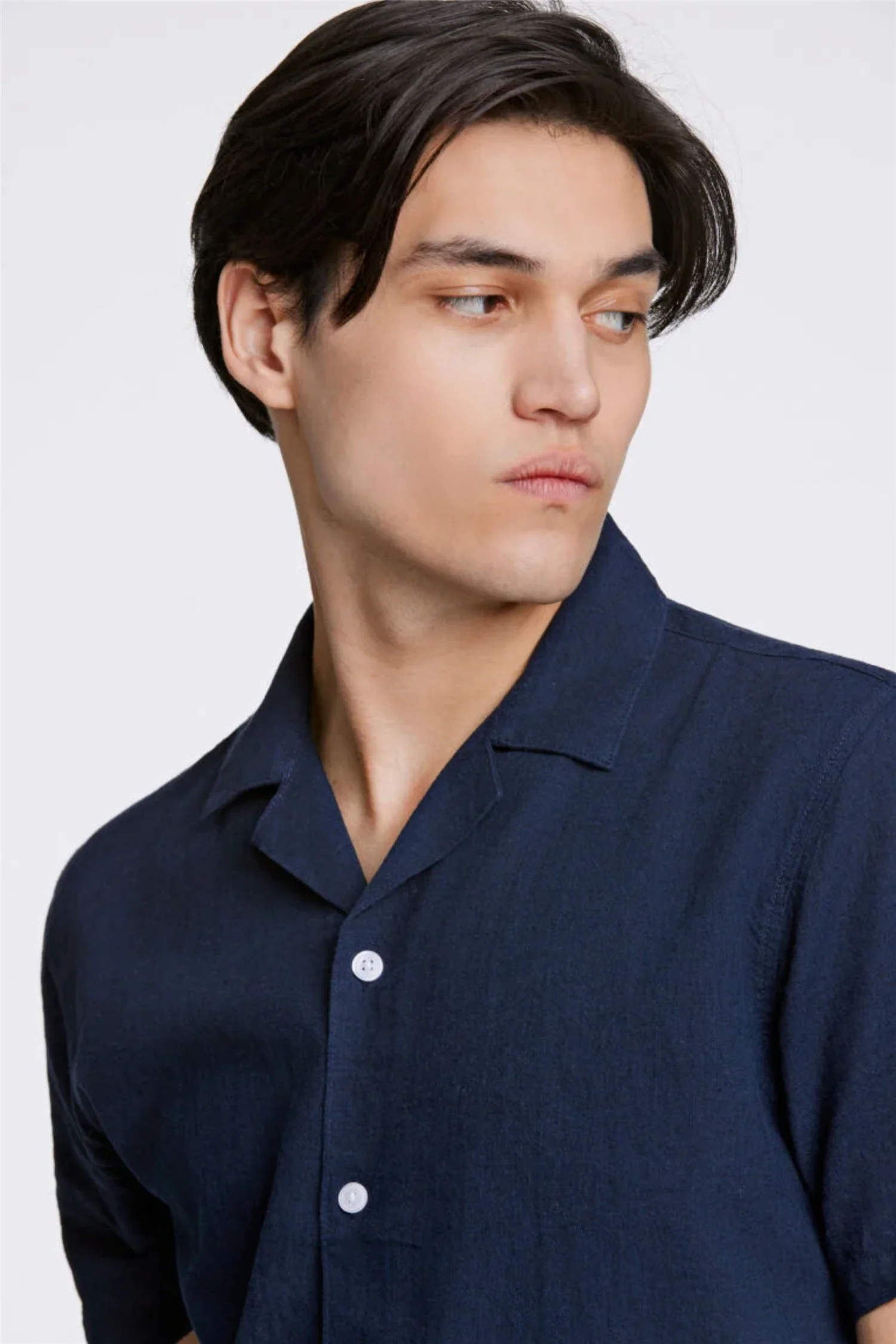 Casual Linen Blend Resort S/S Navy - Image 6