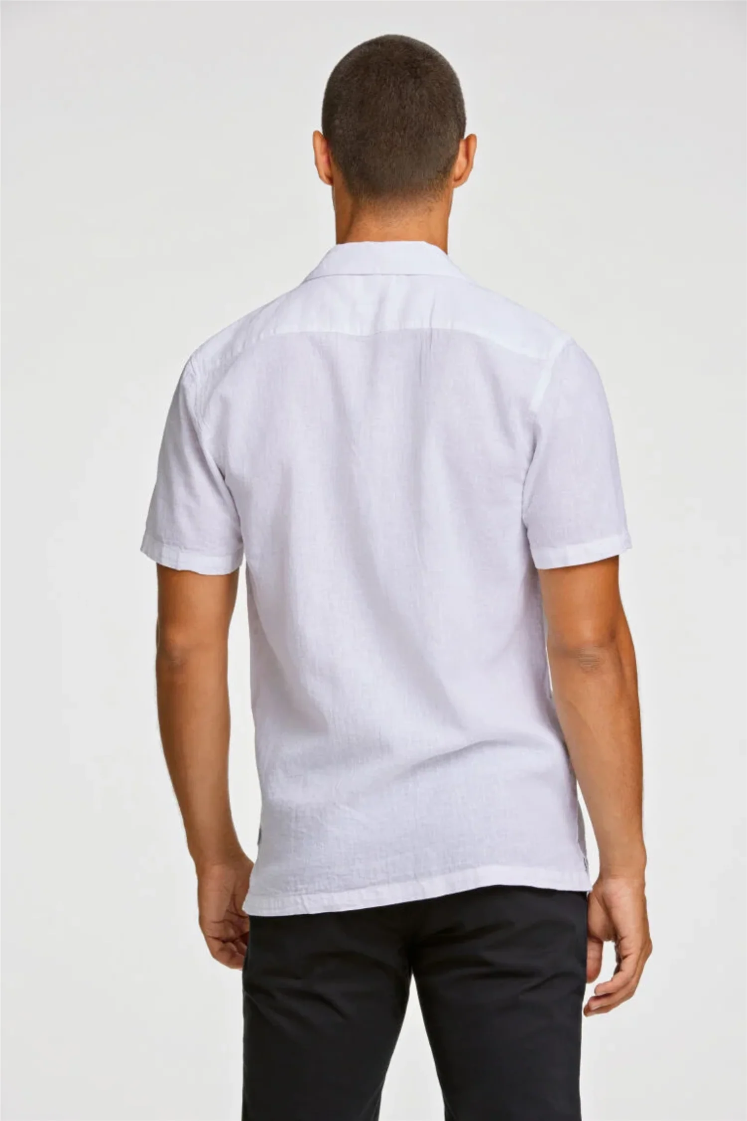 Casual Linen Blend Resort S/S White - Image 10