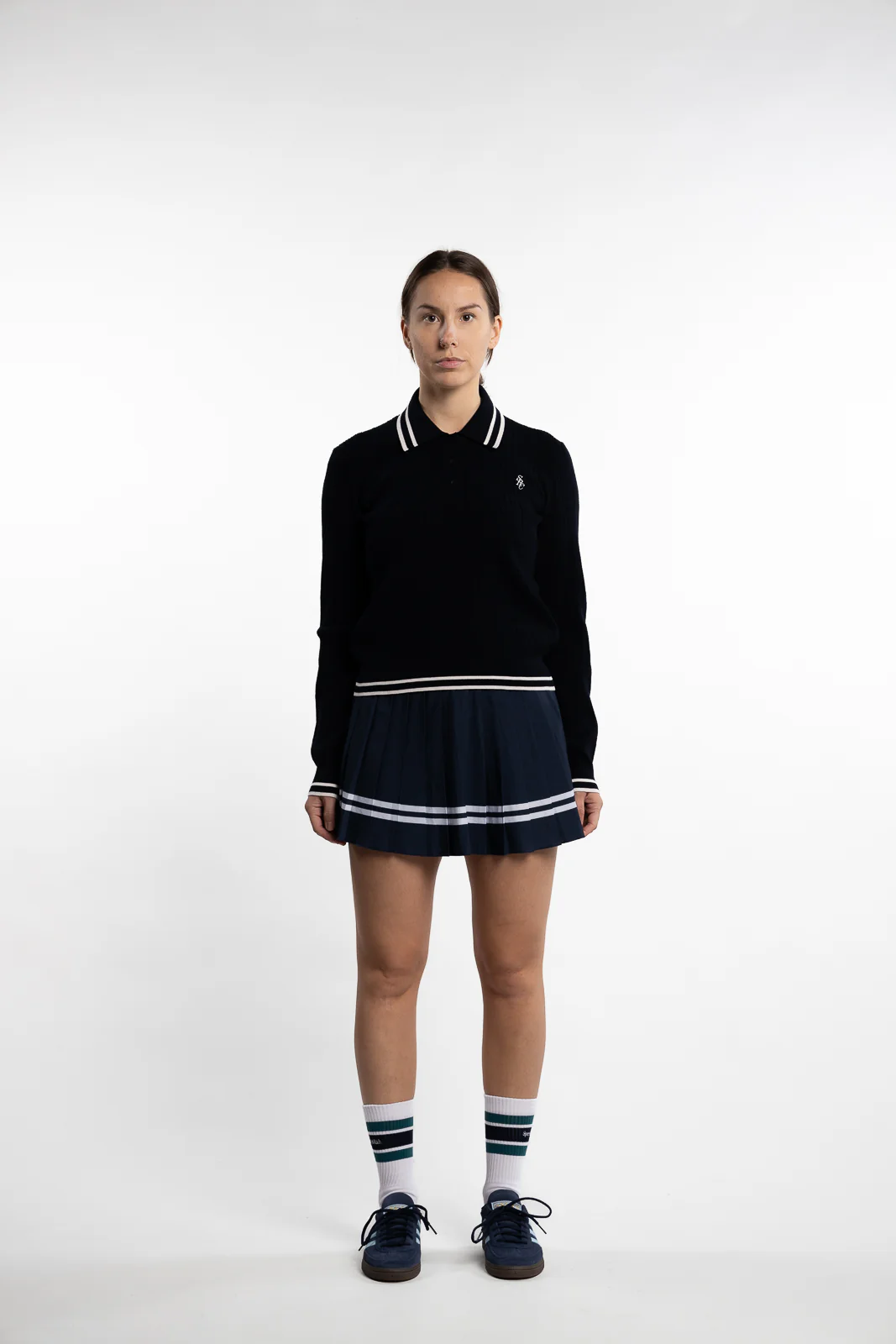 Vendome Script Pleated Skirt - Navy Navy - Image 2