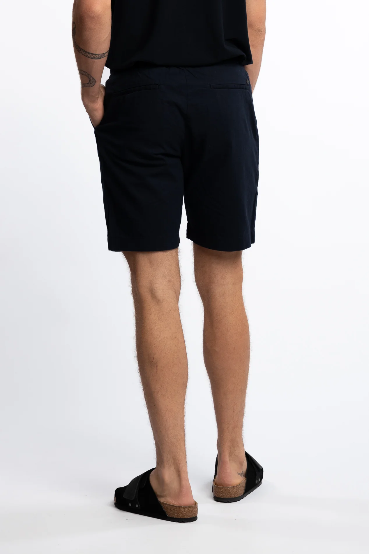 Barcelona Cotton/Linen Shorts Navy - Image 3