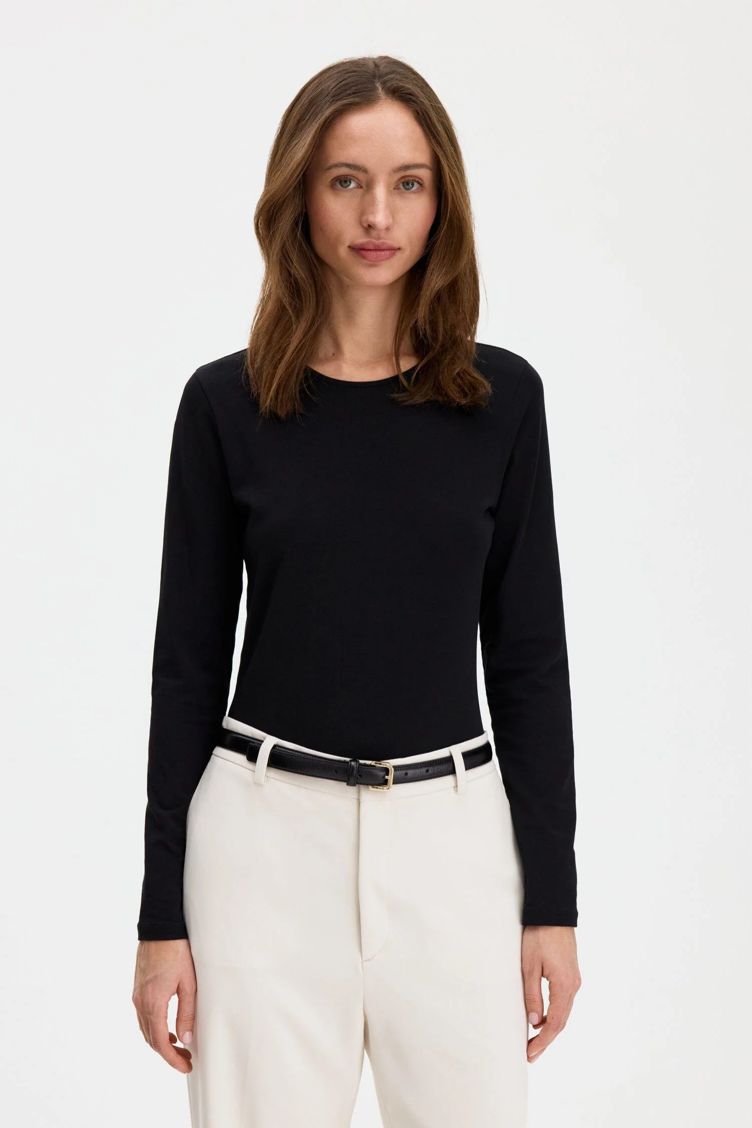 Cotton Stretch Long Sleeve- Black - Image 4