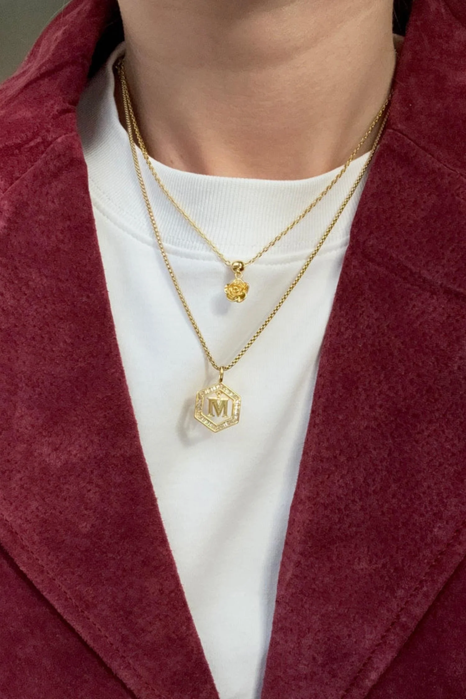 Floating Letter Necklace - Gold - Image 2