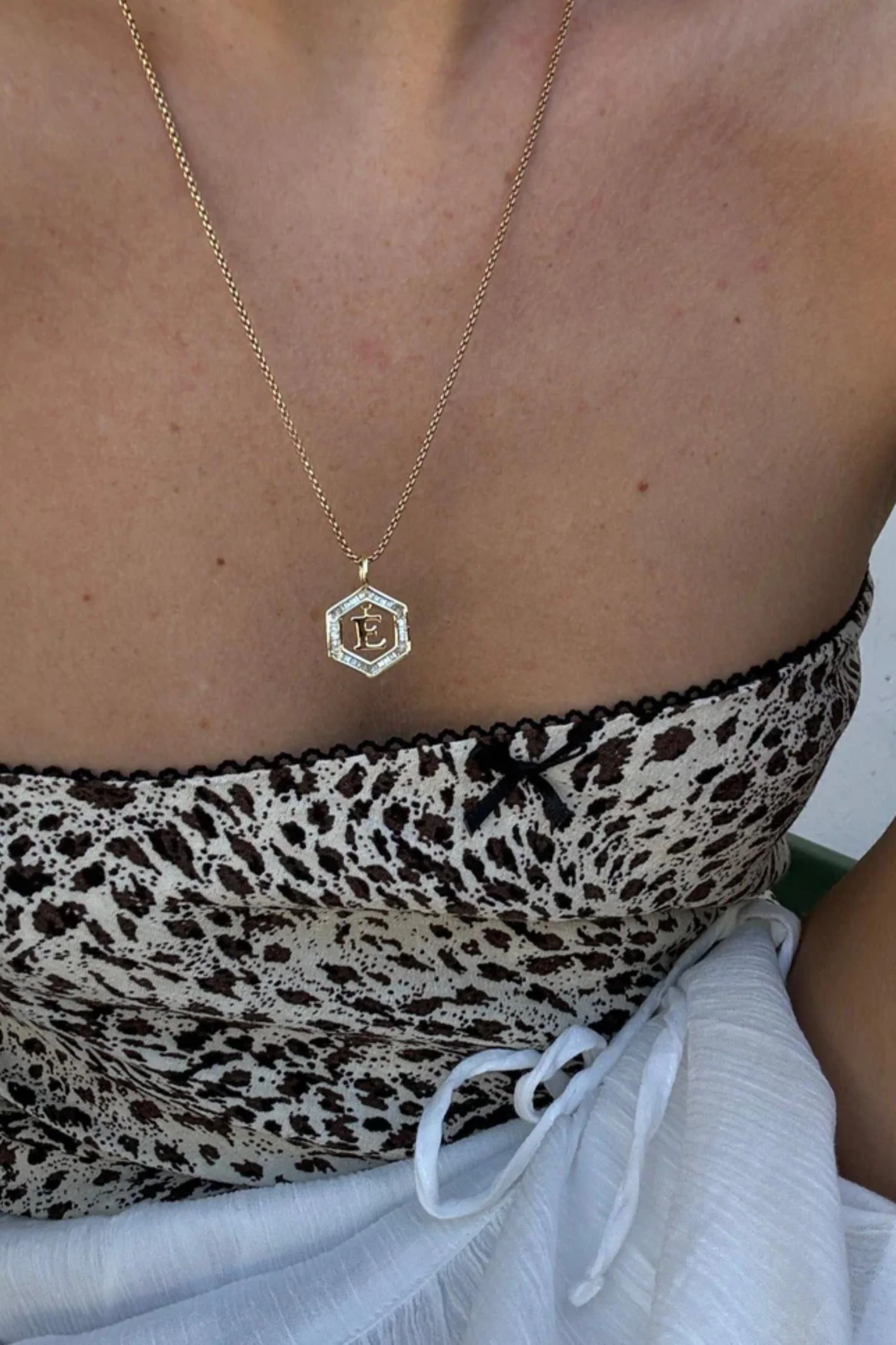 Floating Letter Necklace - Gold - Image 8
