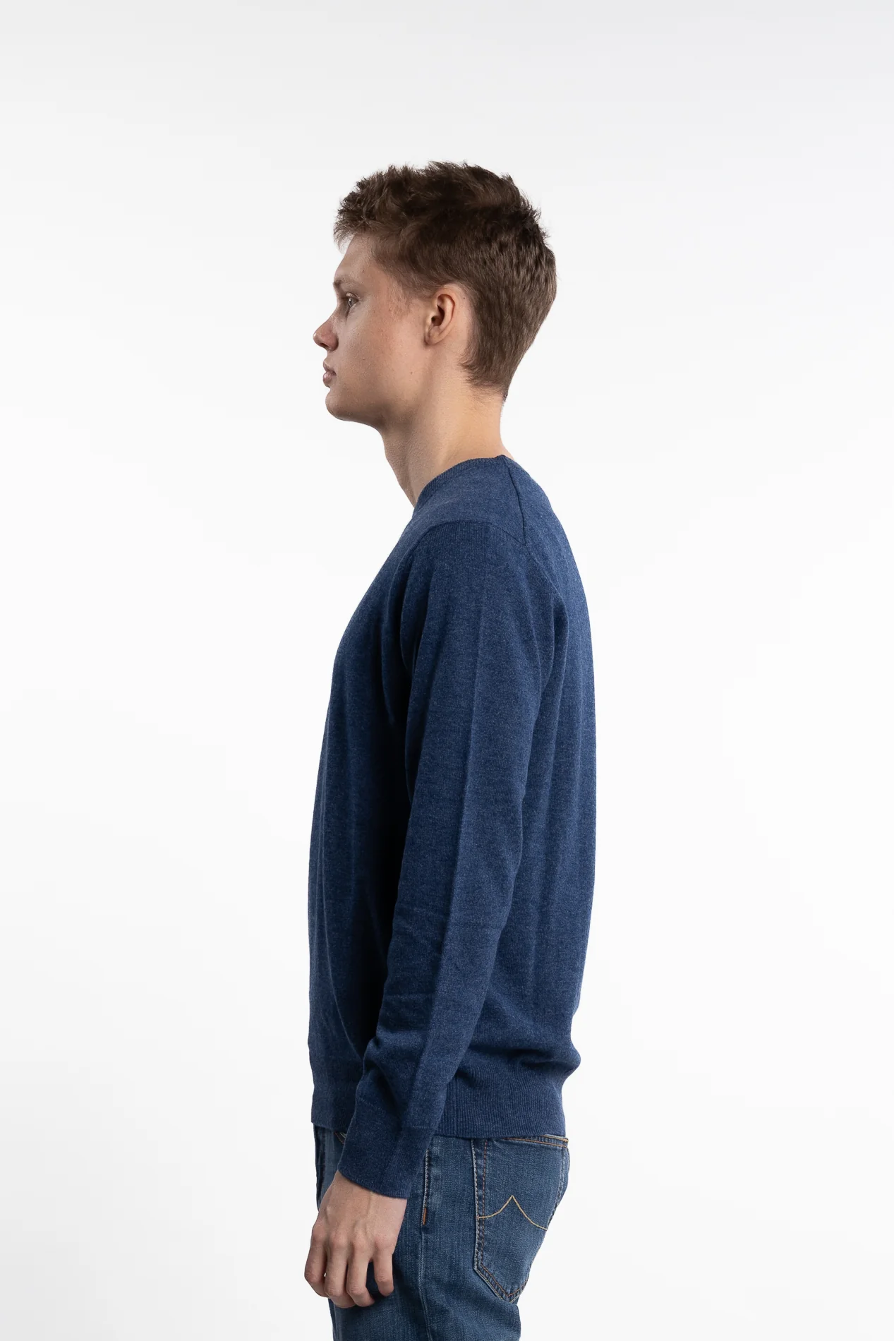Knitted Cashmere Crewneck Indaco - Image 2