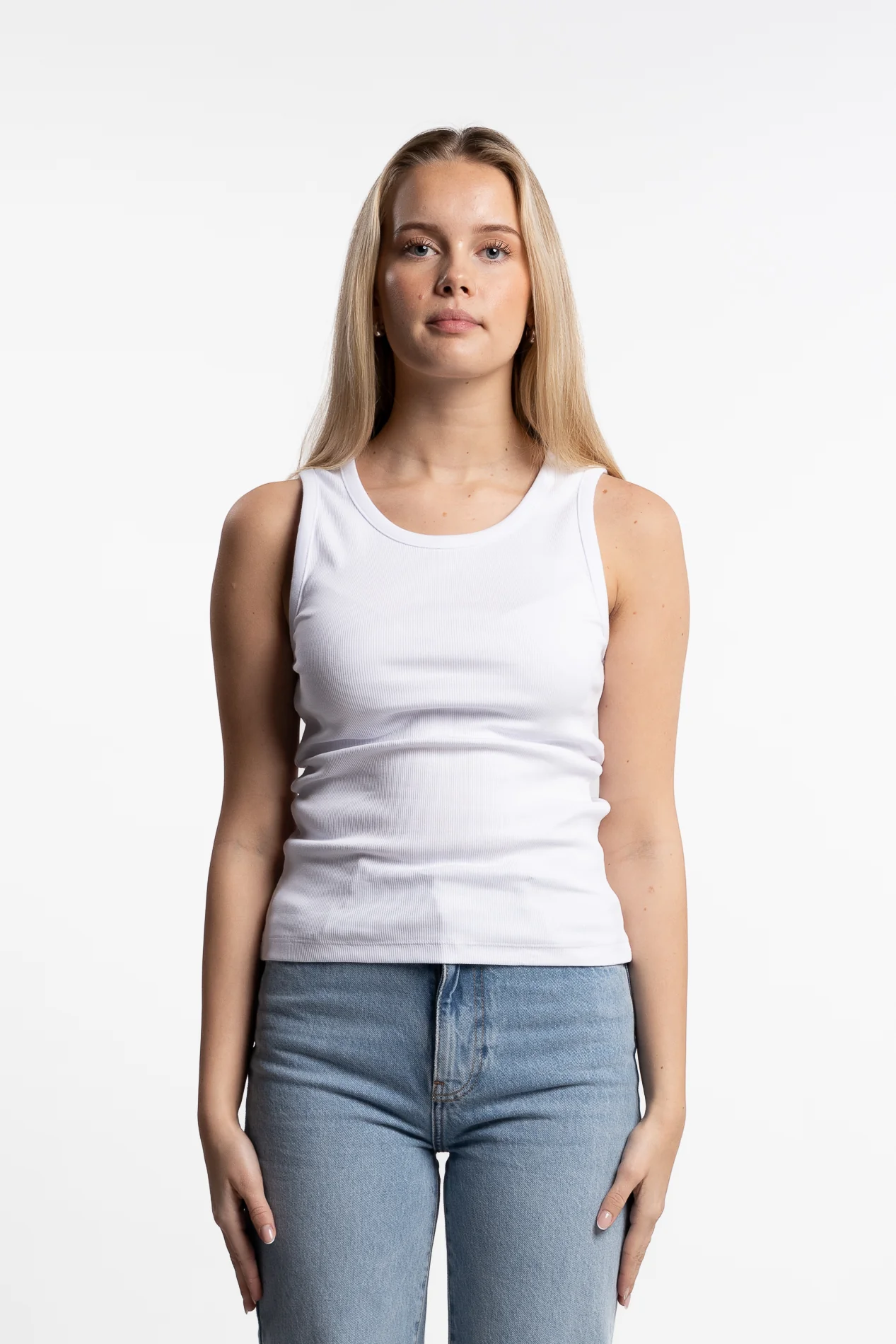 Pia Rib Singlet- White - Image 2