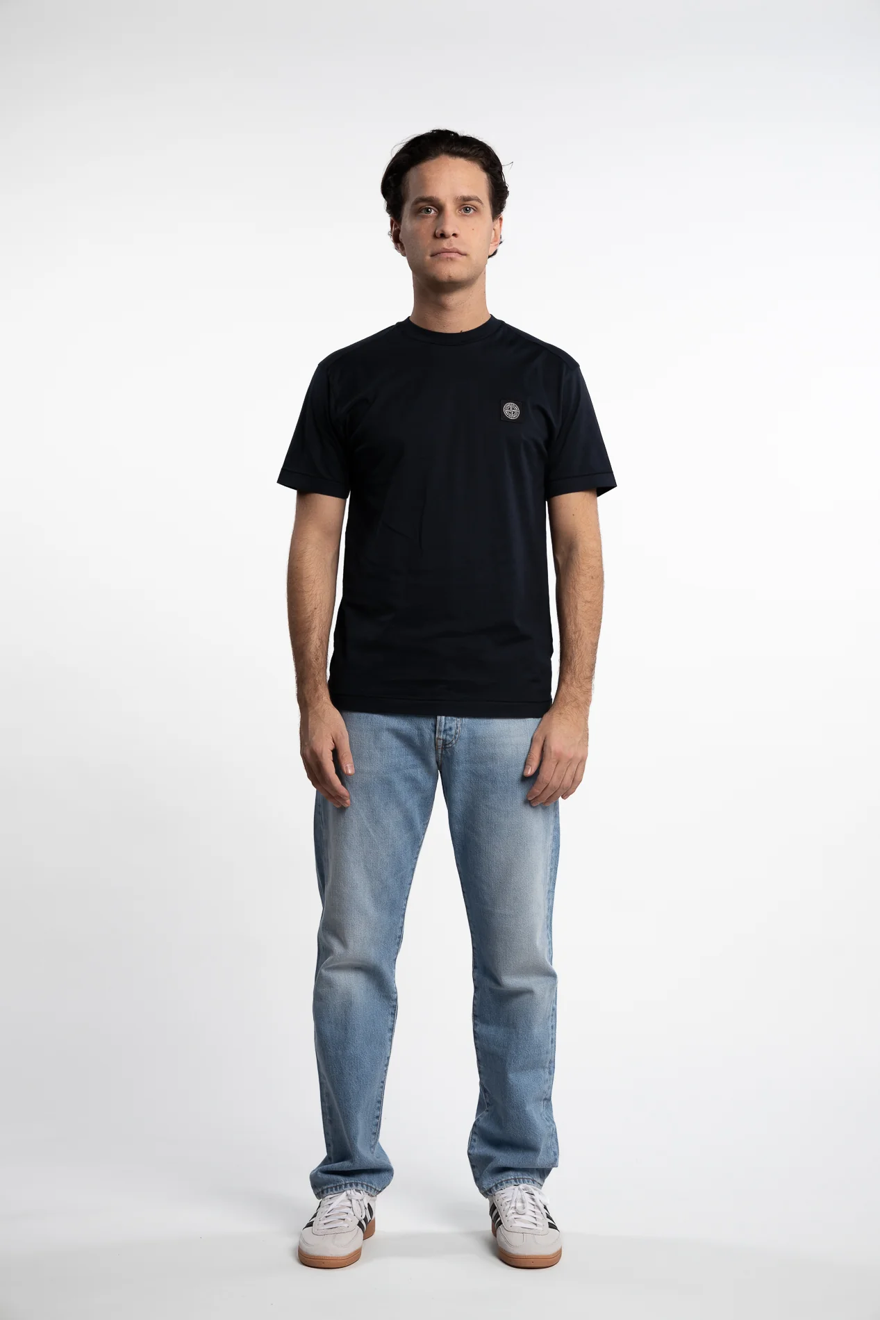 Cotton Jersey Slim Fit Compass Logo T-Shirt Navy - Image 5